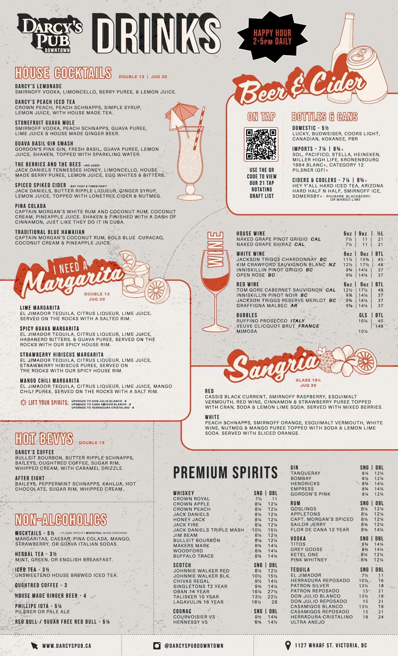 Downtown Drink Menu — Darcy's Pub