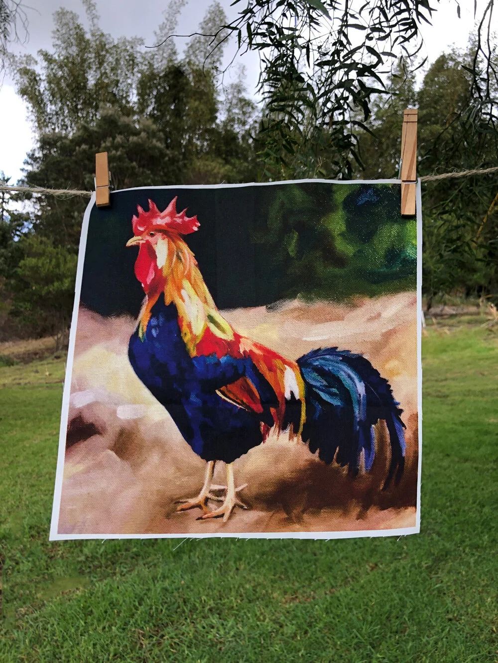 Rooster (Fabric Art Print for Quilting)