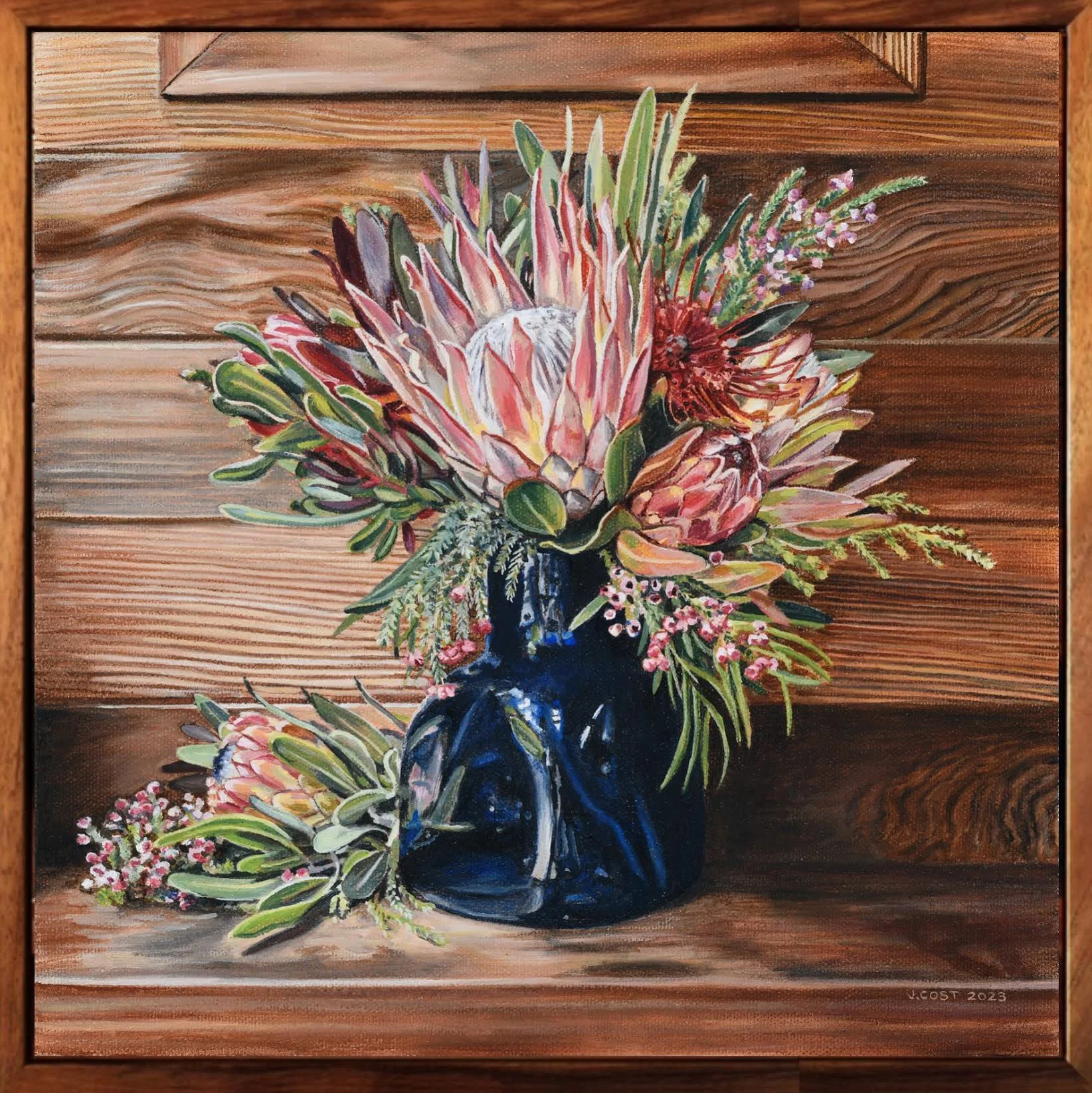   Kēōkea Bouquet  (2023)  Oil on canvas, 12" x 12"   Available at the  Curtis Wilson Cost Gallery  