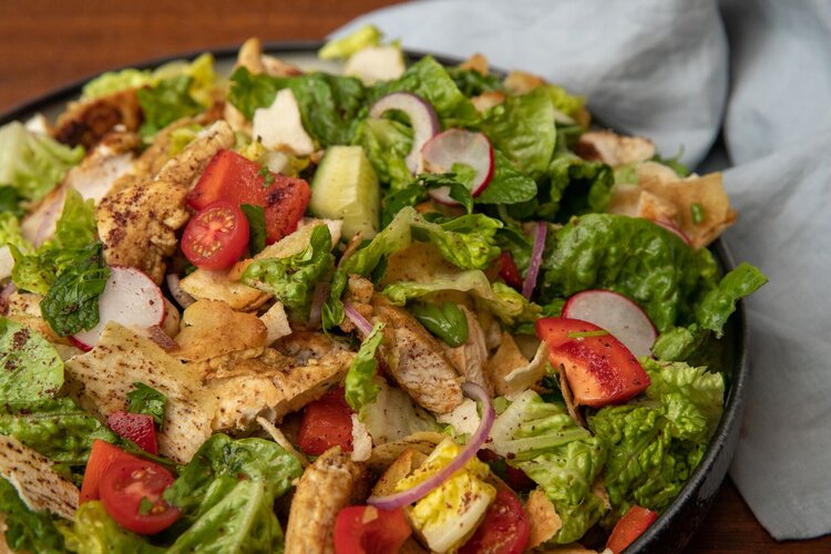 Fattoush With BBQ Chicken and Sumac — Farm to Fork