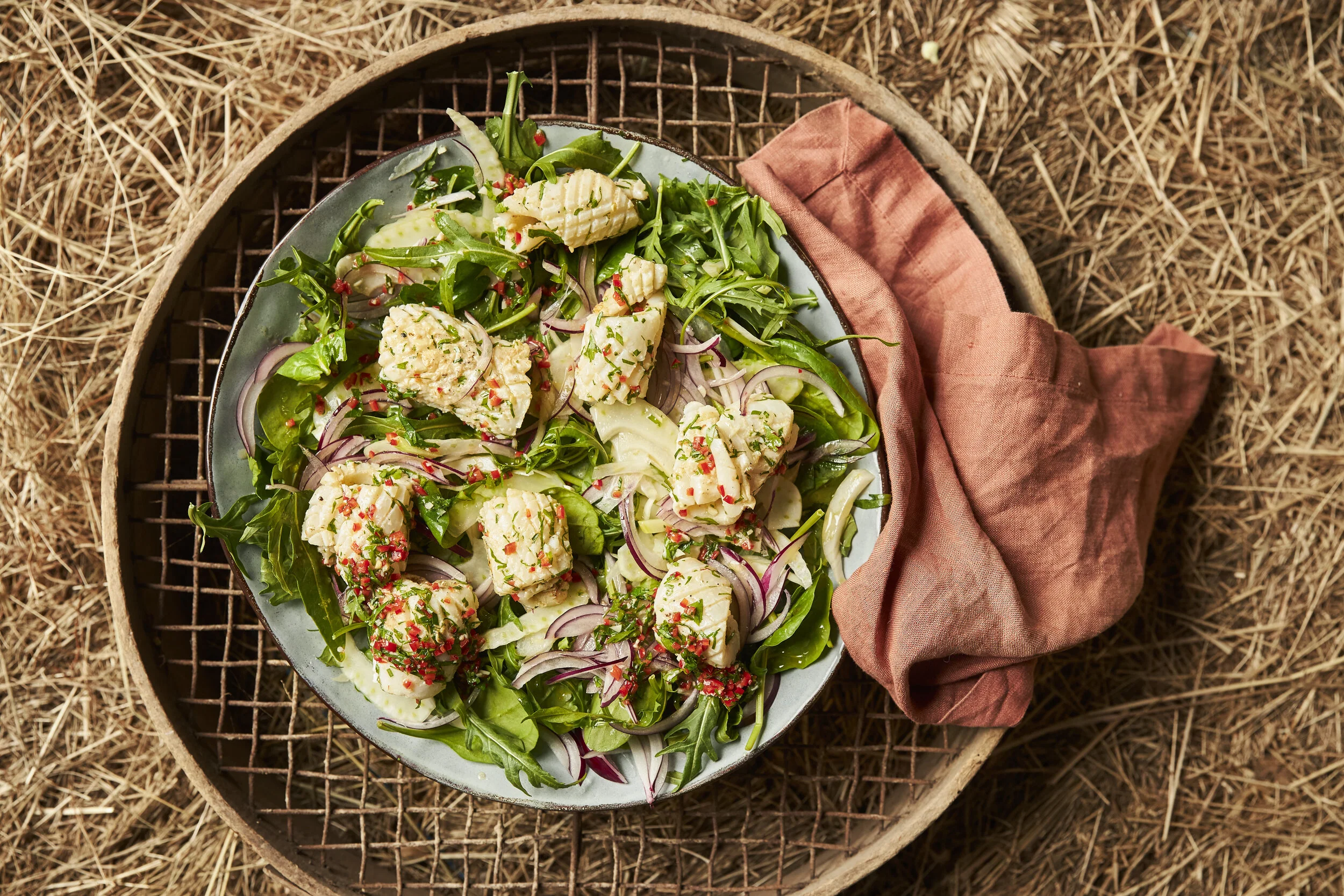 Grilled Spicy squid salad