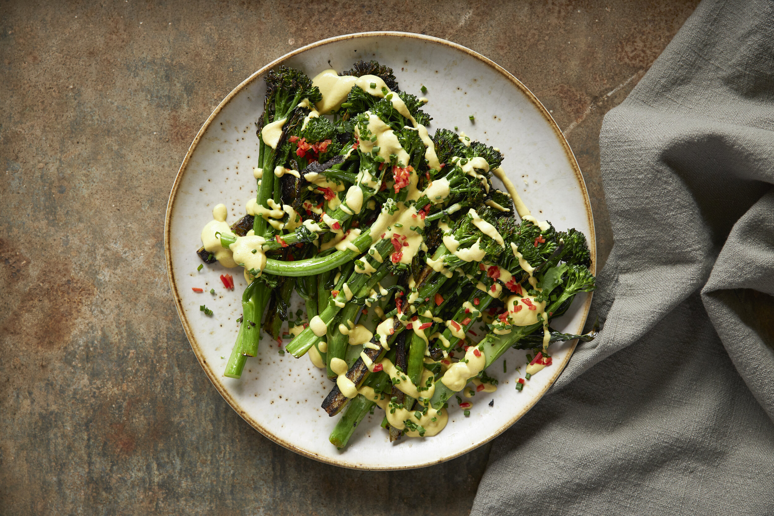 Grilled Broccolini with Cashew Hollandaise — Farm to Fork