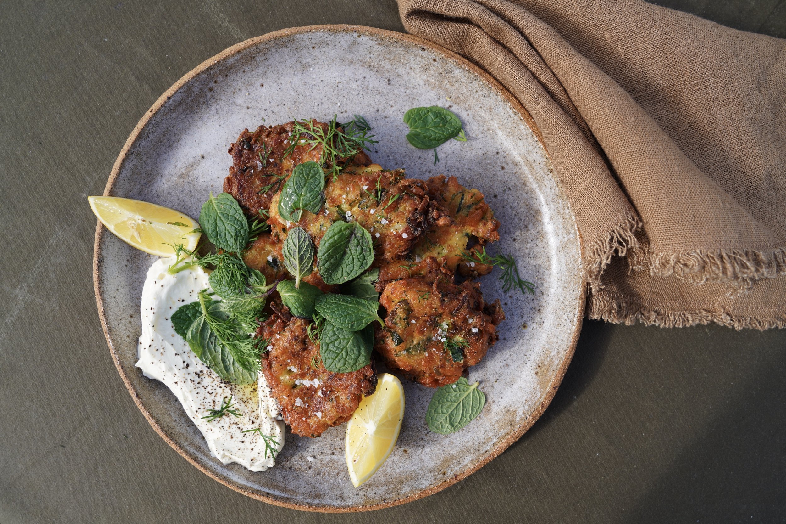 Herb, Halloumi &amp; Vegetable Fritters