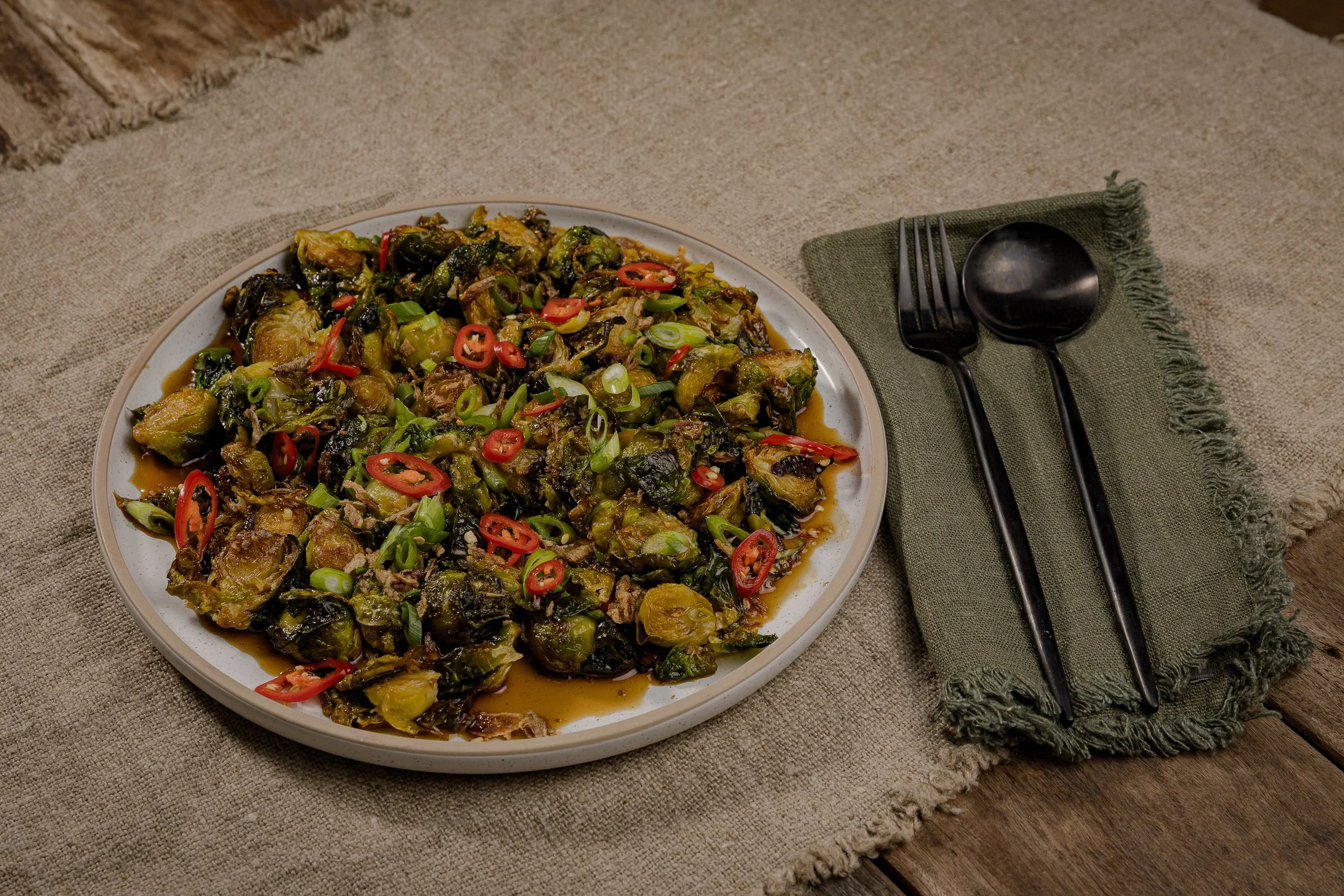 Fried Brussels Sprouts with Fish Sauce Caramel