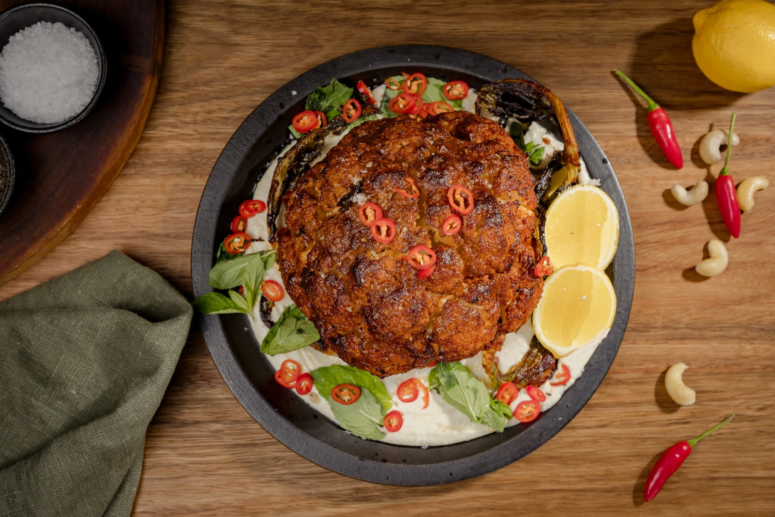 Tandoori Cauliflower with Cashew Cream 