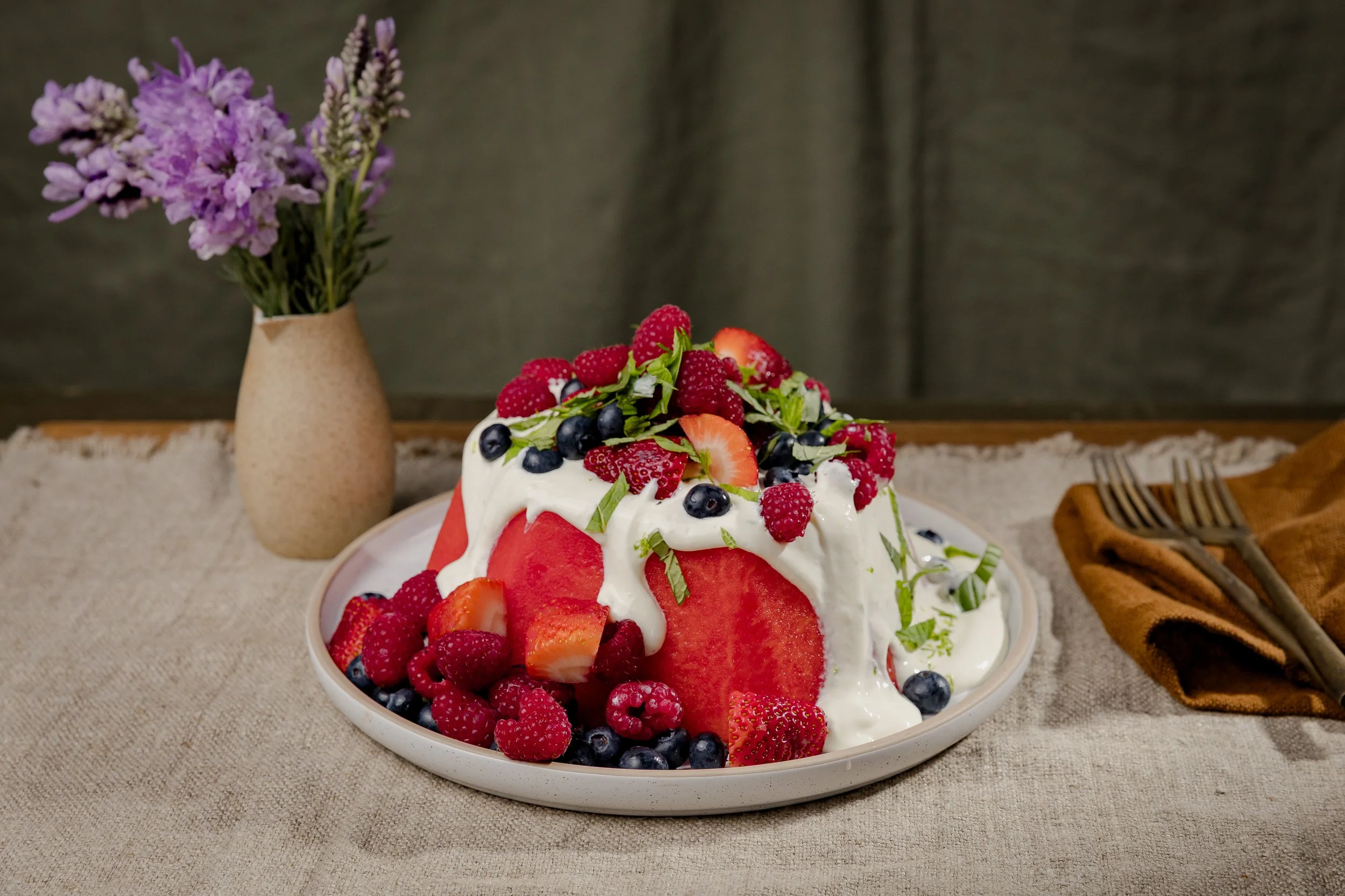 No Bake Watermelon Cake