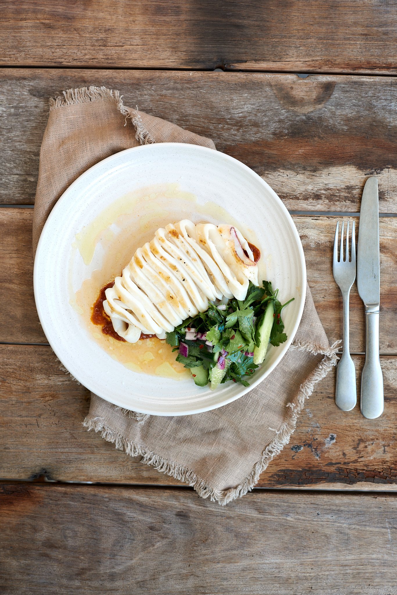 Harissa Grilled Squid 