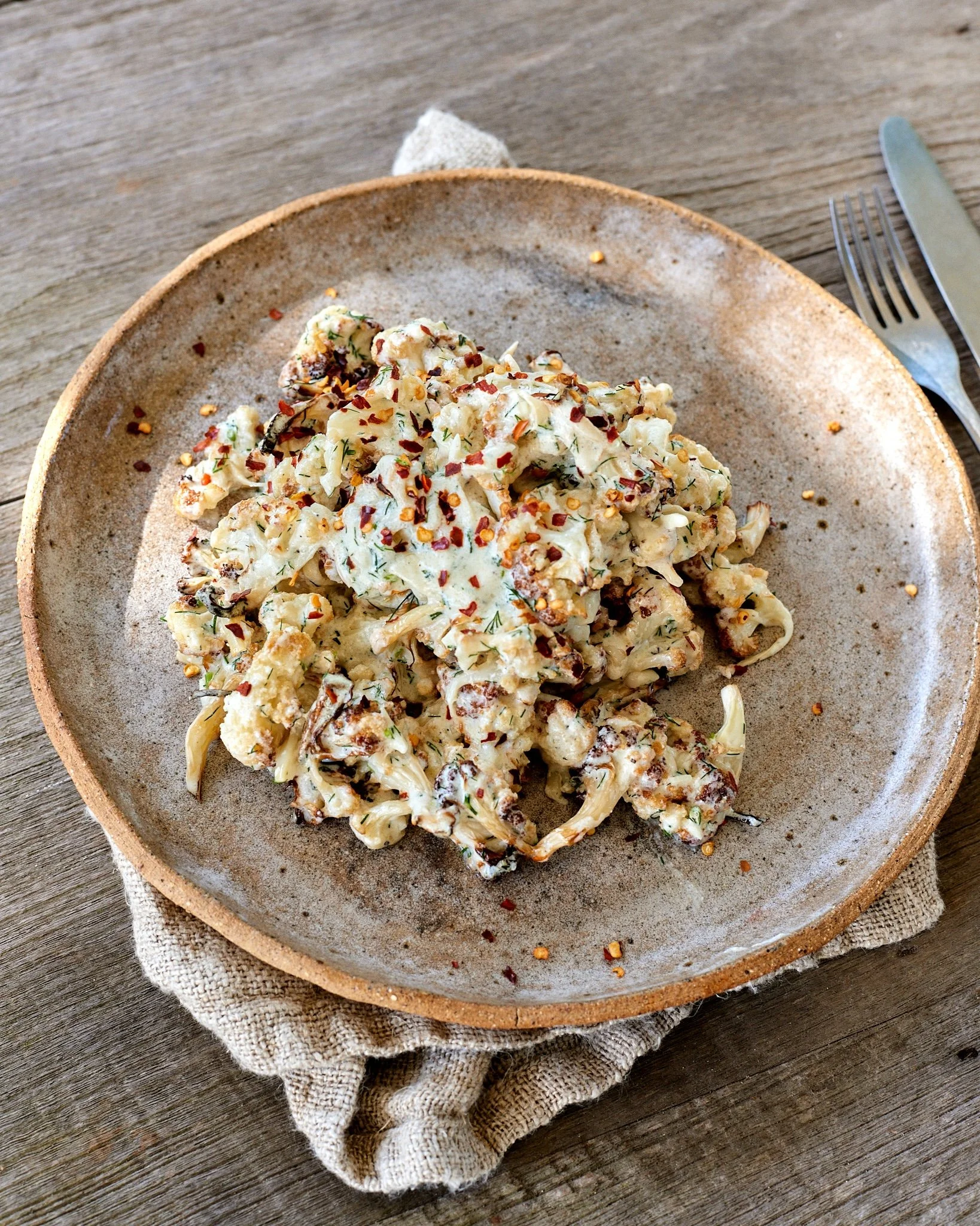 Cauliflower with Garlic &amp; Yoghurt Sauce