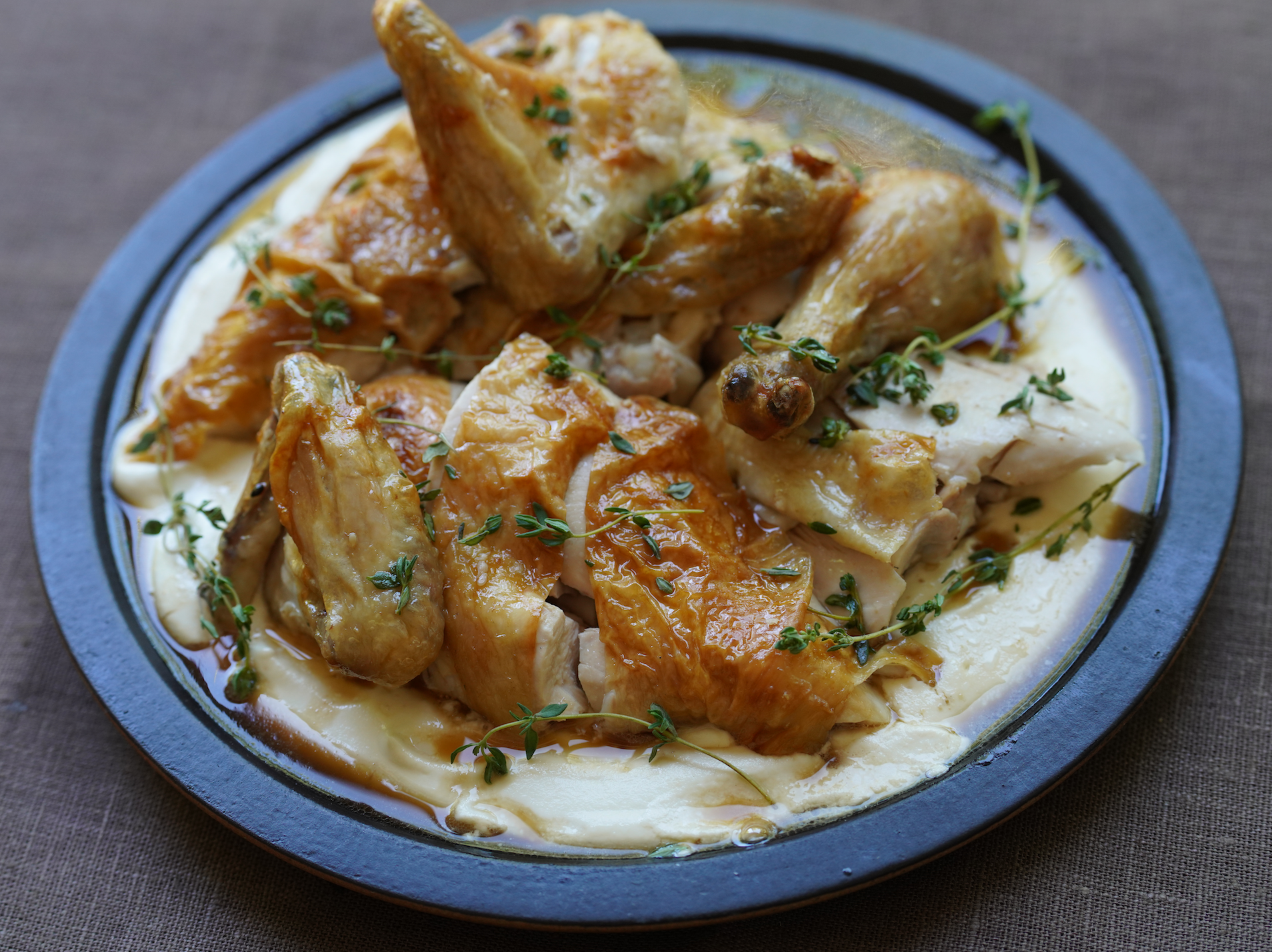 Almond Tarator with Roast Chicken Jus