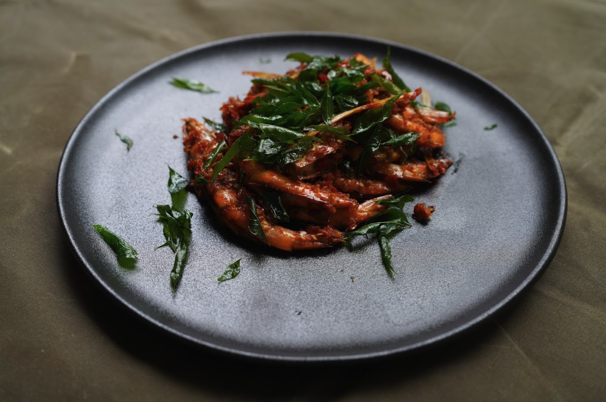 Grilled Prawns and Balado Chilli 