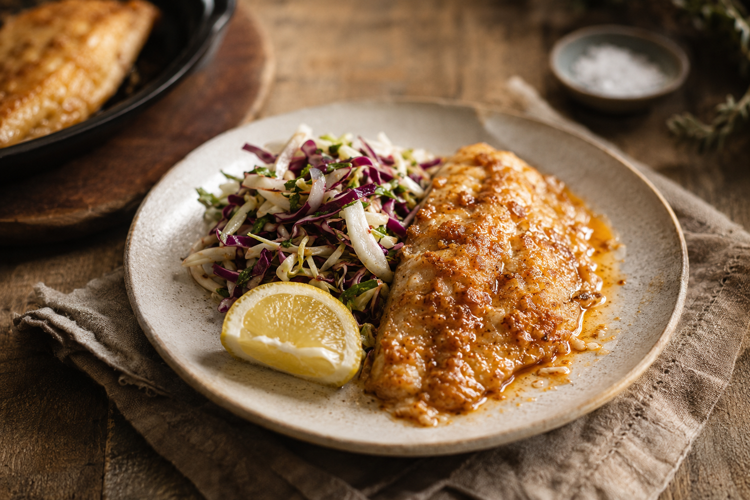 Paprika &amp; Chilli Butter Snapper with Slaw