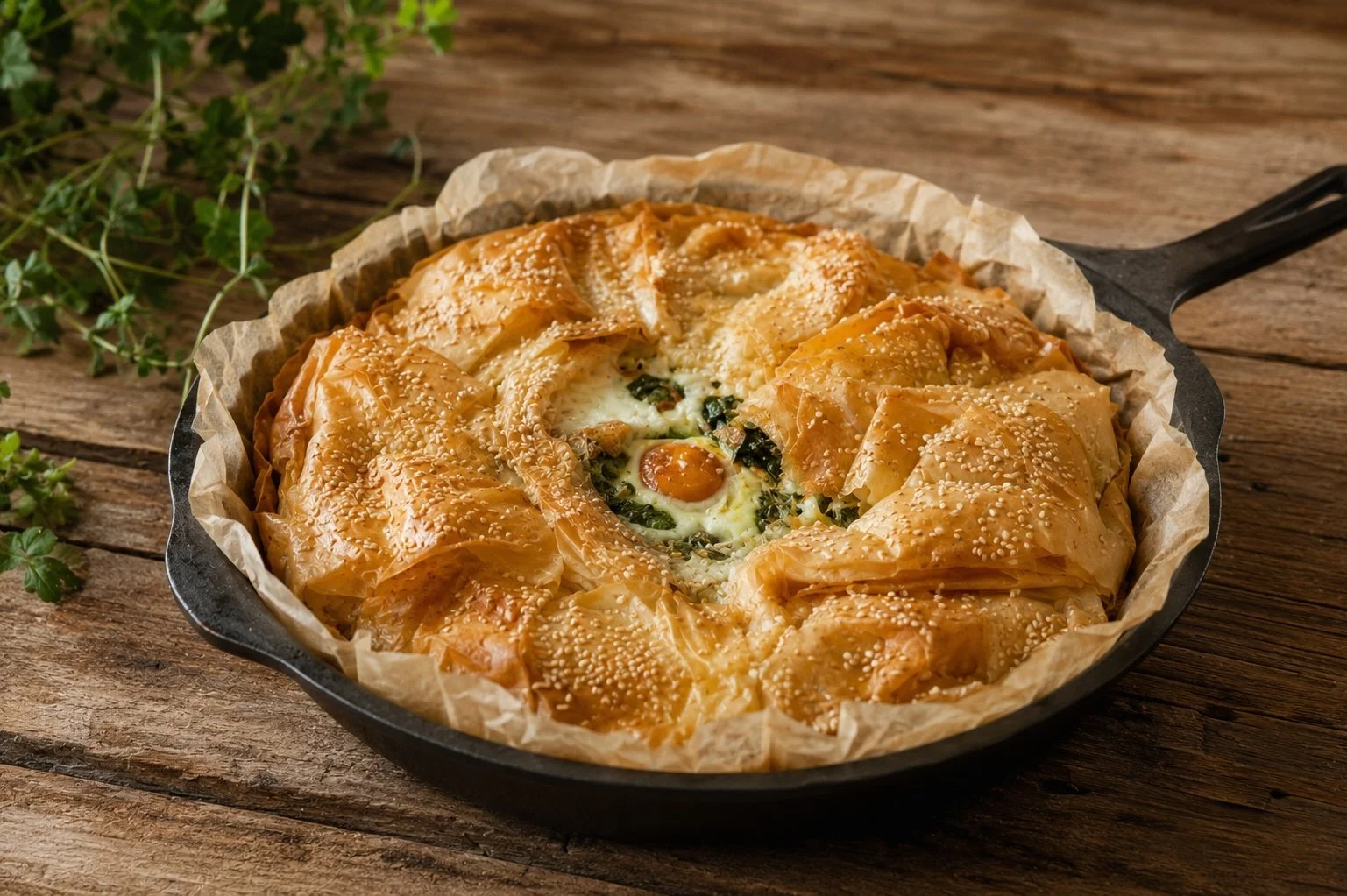 Eggs, Greens &amp; Cheese Pie