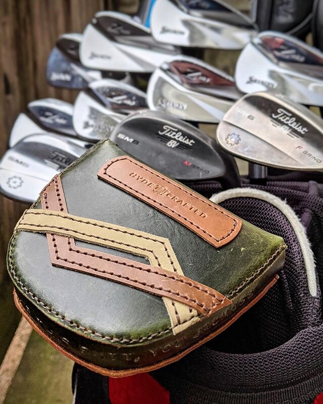 We love getting creative with special requests. We recently made this custom putter cover for a client who can&rsquo;t wait to get back out and hit the links. &bull;
&bull;
&bull;
#HYDEcrafted #handcrafted #craftsmanship #leathercraft #americanmade #