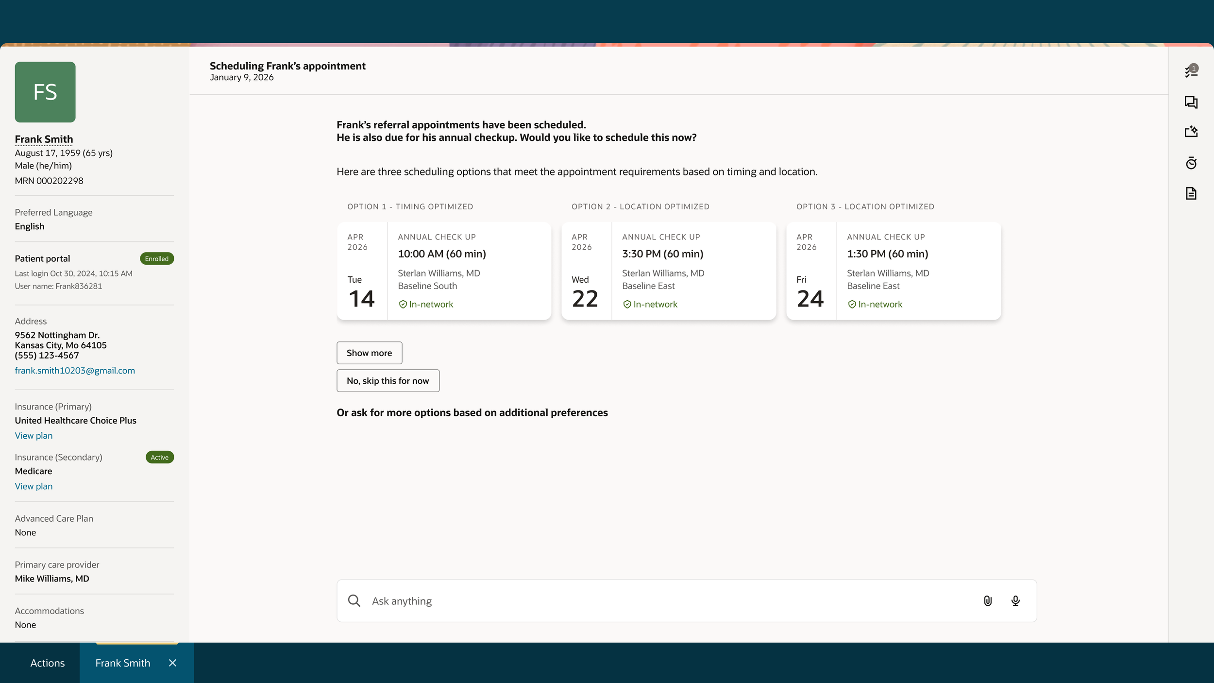 AI Recommendation - Choose appointment
