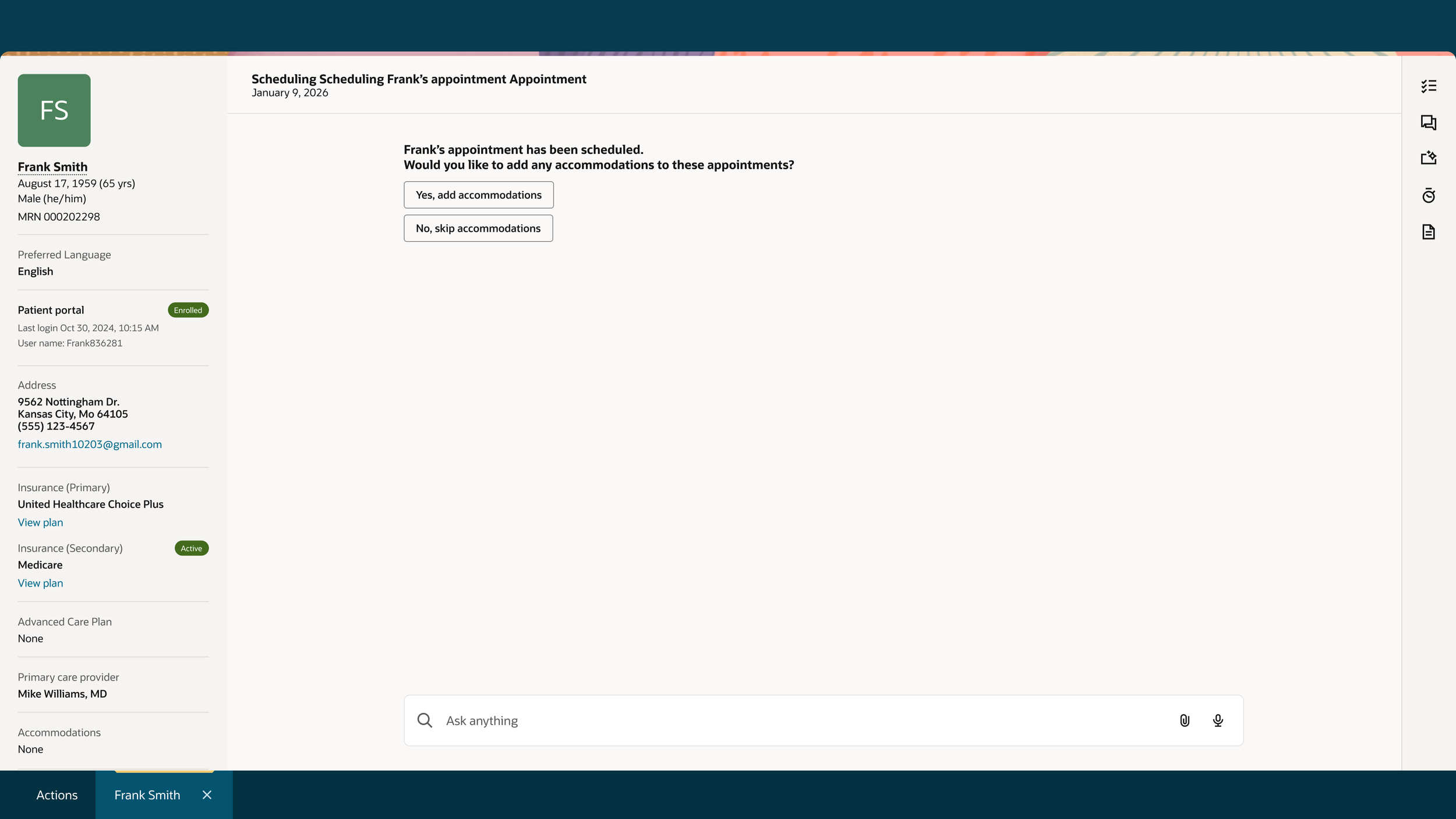 Add accommodations or skip