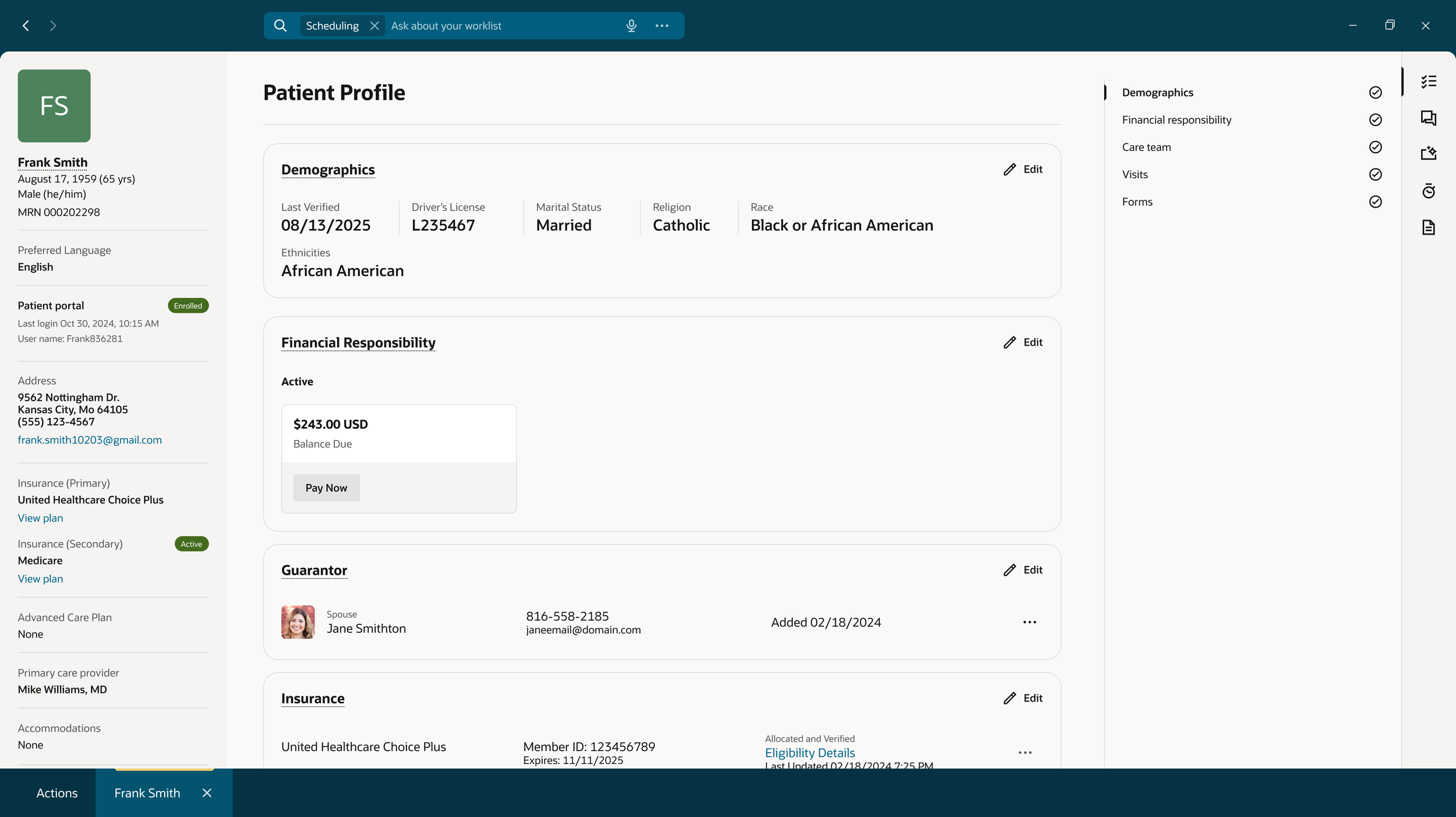 Continue to Patient Profile