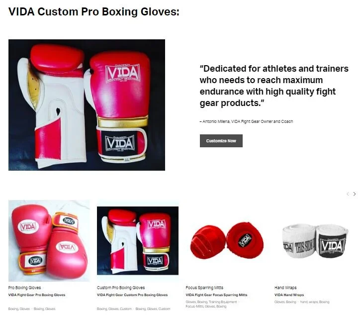 VIDA Fight Gear Online Store Opening