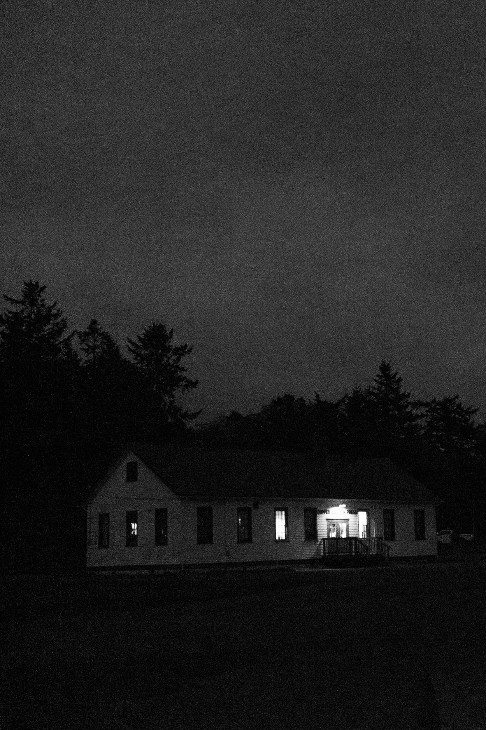 At night: Copper Canyon Press at Fort Worden