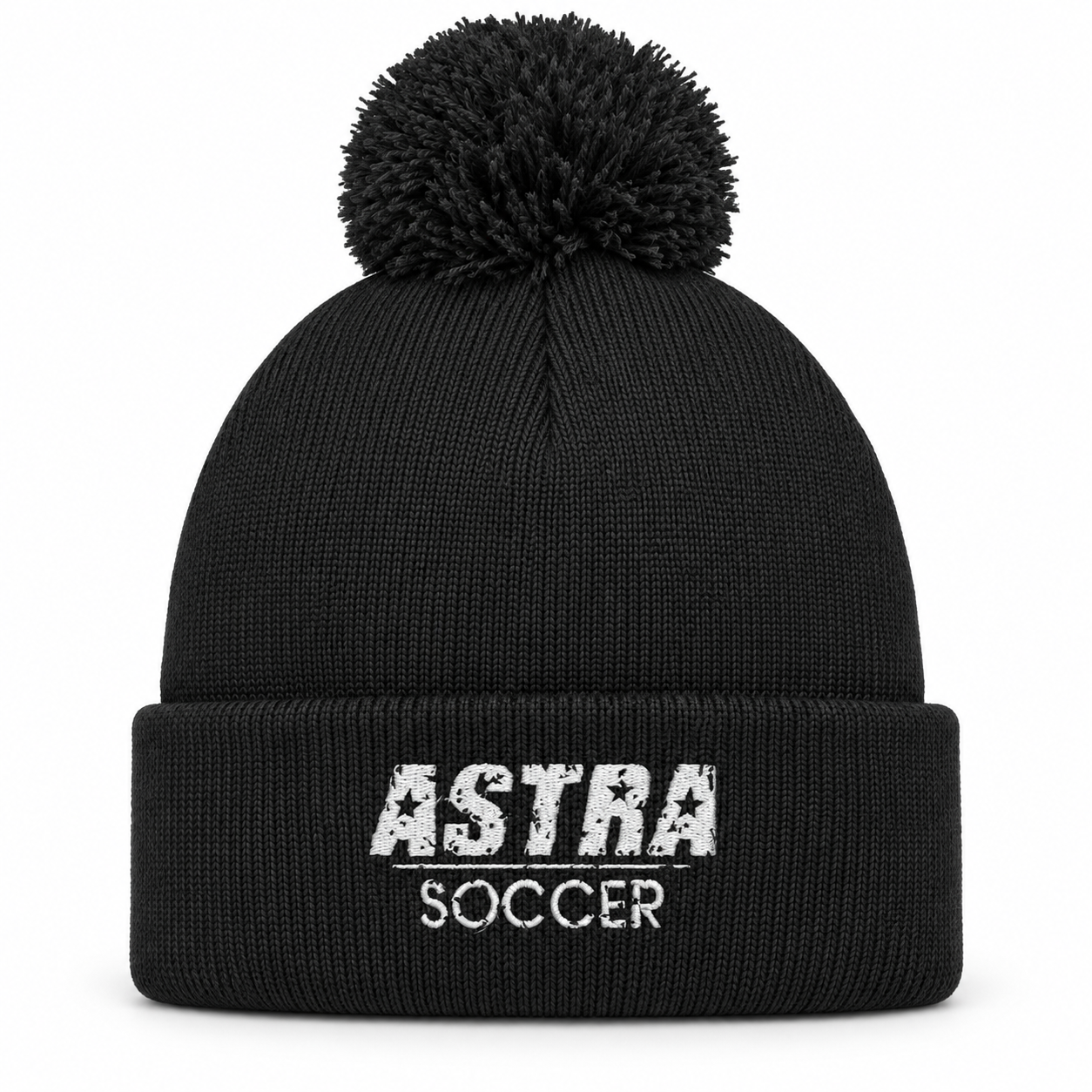 ASTRA Classic Pom-Pom Toque – Black