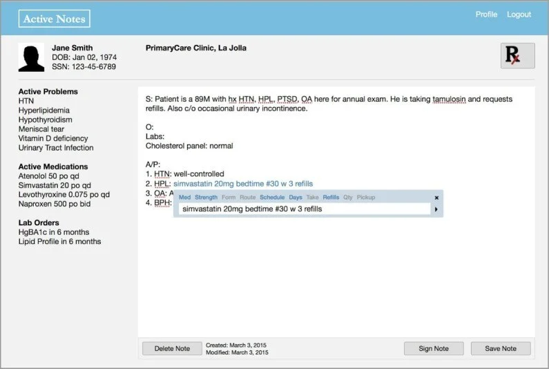 Electronic Medical Records (ActiveNotes)