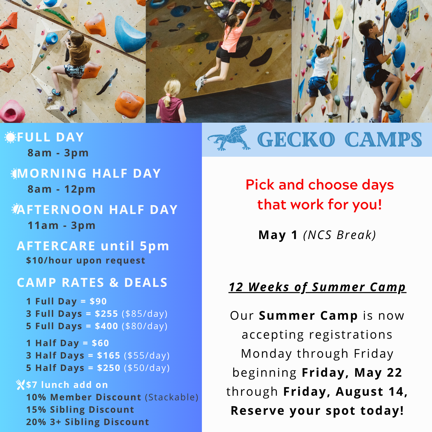 Let your kids climb our walls, not yours!