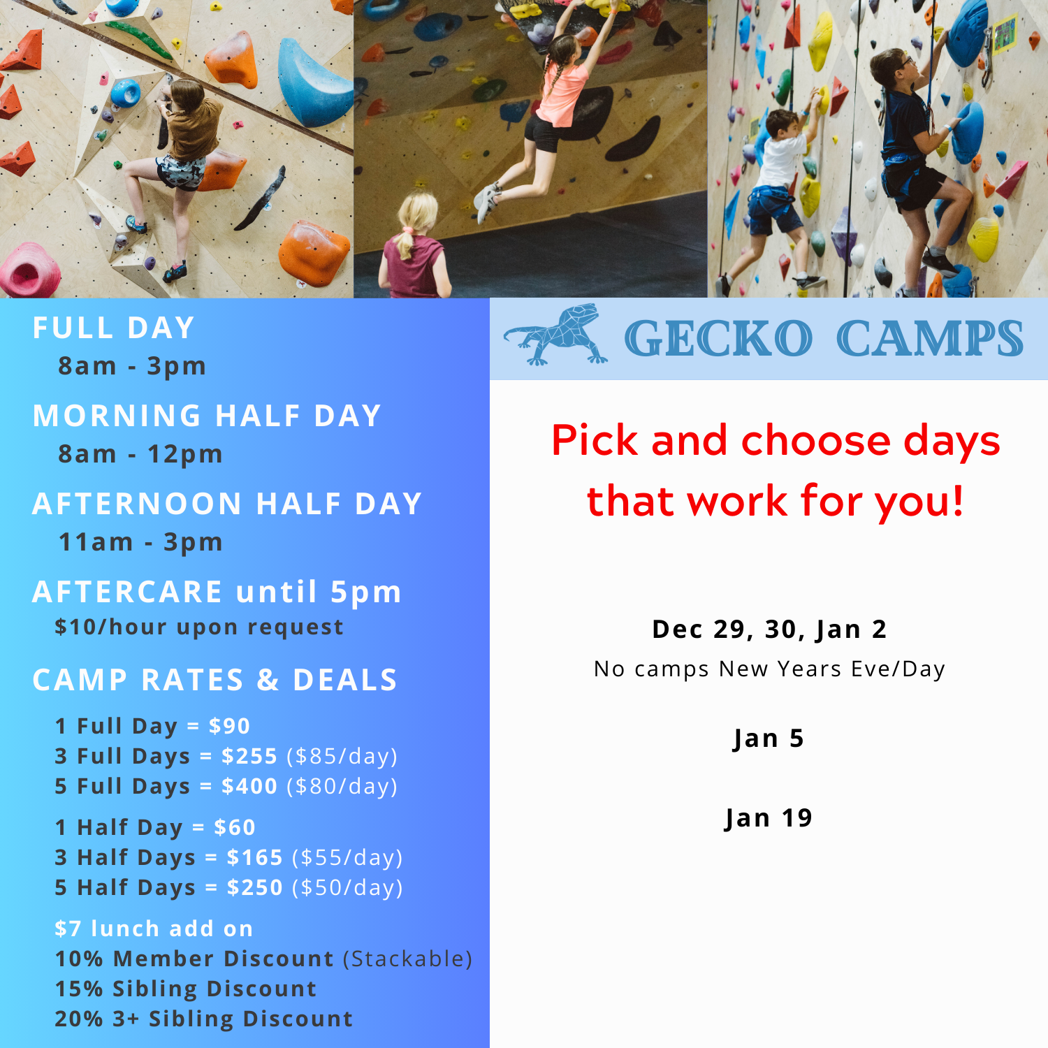 Let your kids climb our walls, not yours!