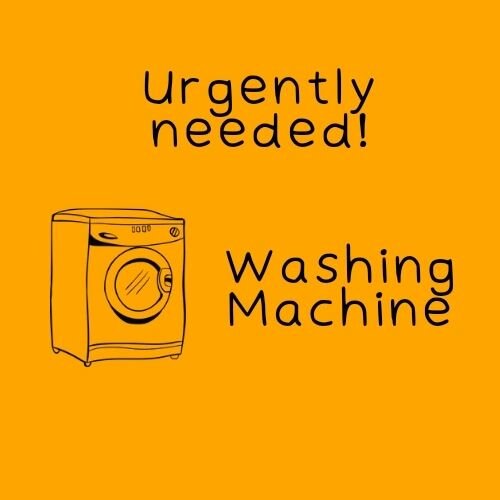 Our washing machine is broken 😞

We desperately need a new washing machine. This is so we can continue to provide vital services to our guests. We use the washing machine for the following things:

🧺Wash the towels that out guests use when they com