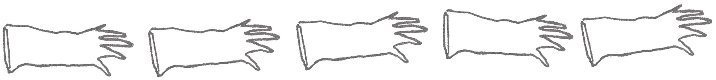 Drawing by artist, Isobel Hill, of gloved hands reaching out in a line.