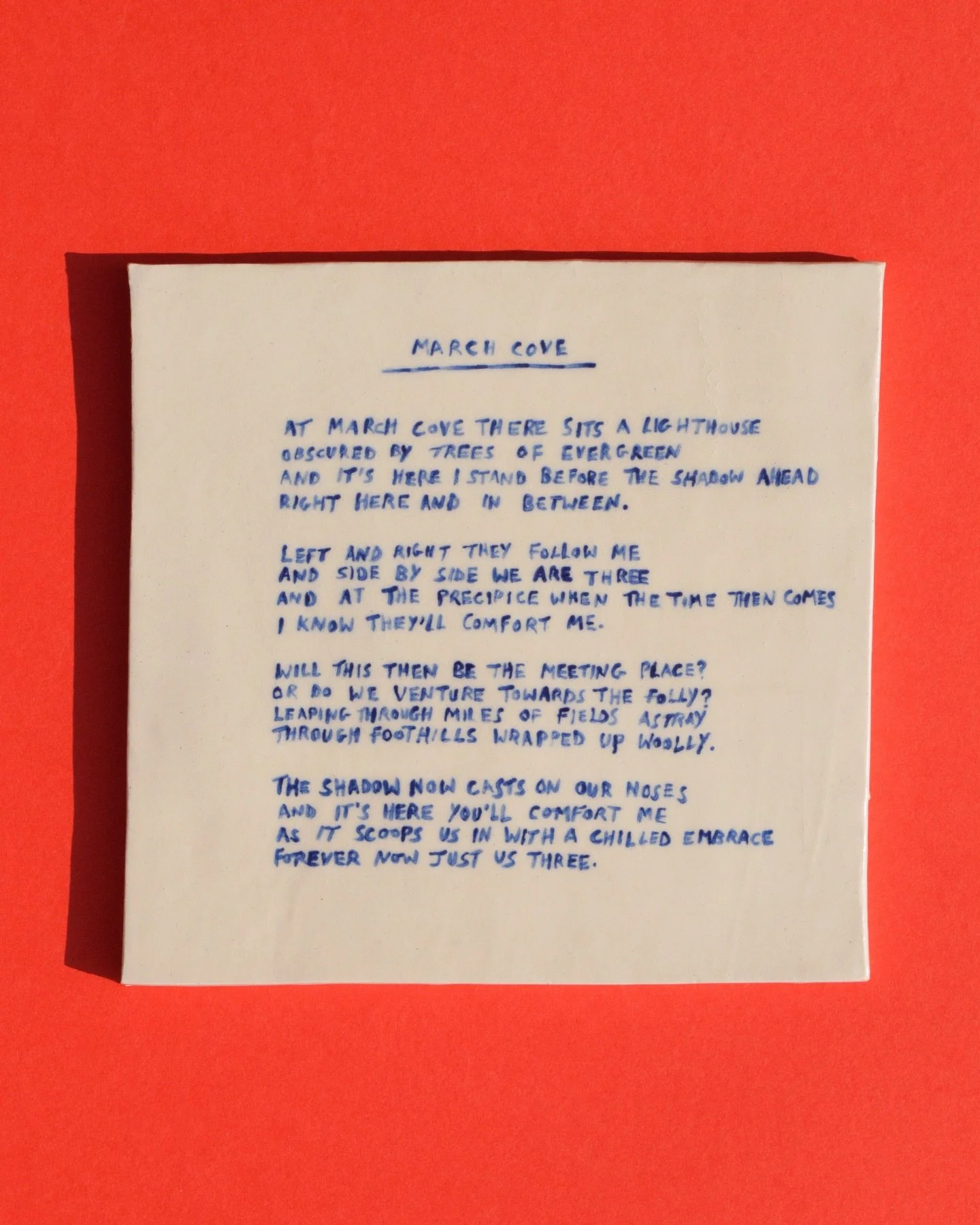 This my poem March cove, which I made into a ceramic tile 🌊🪨 :&mdash;)
