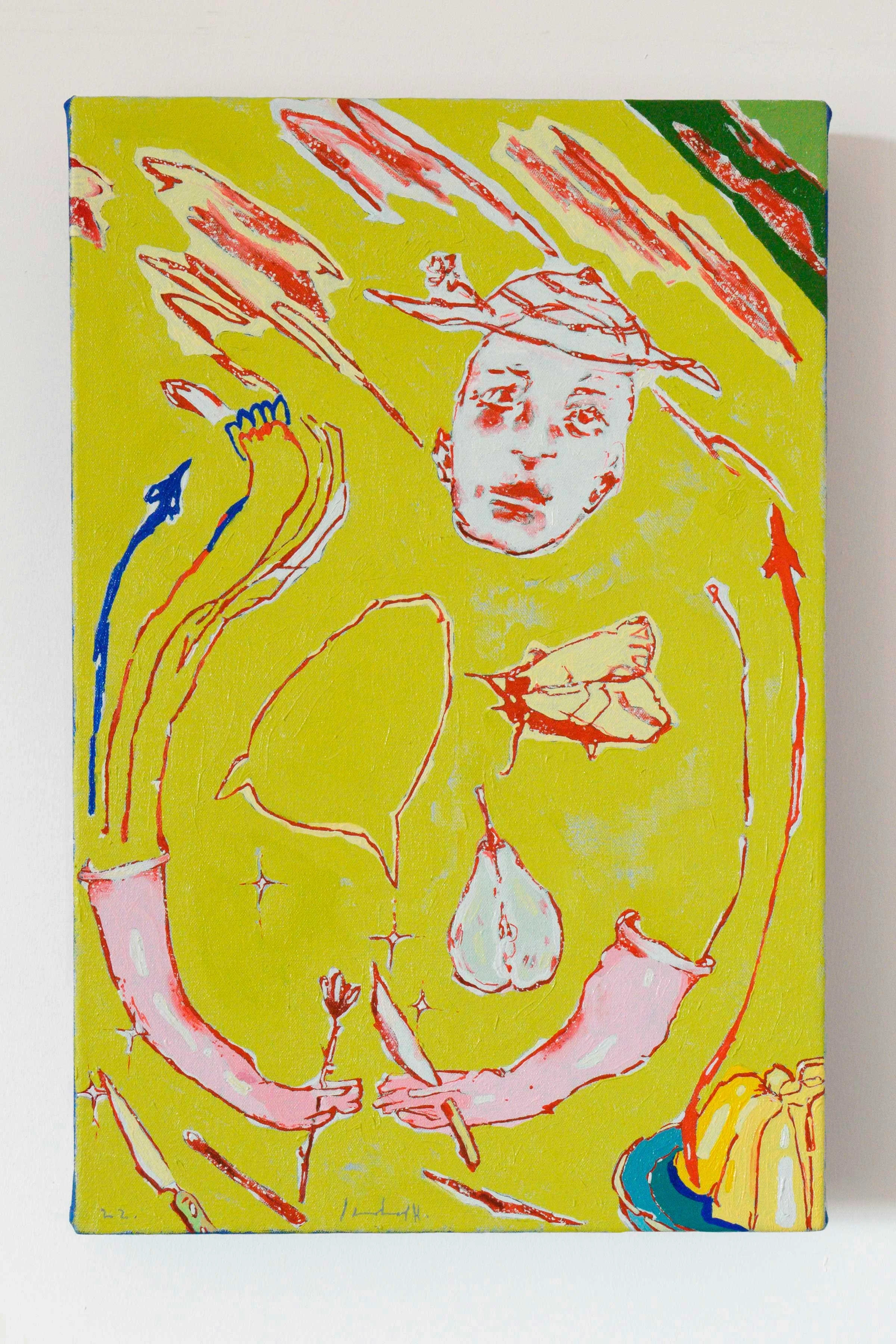 'A green moth came to tea' Original Painting