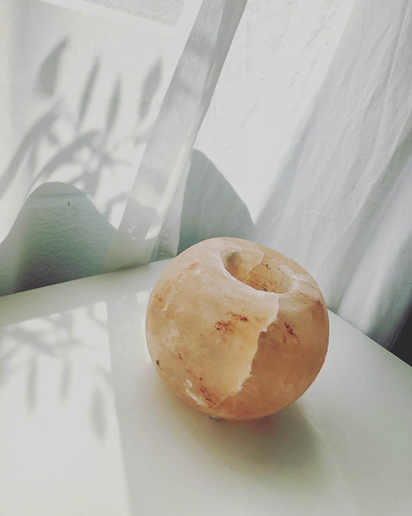 Desk textures & afternoon light = enough reasons to take a picture of a salt lamp.