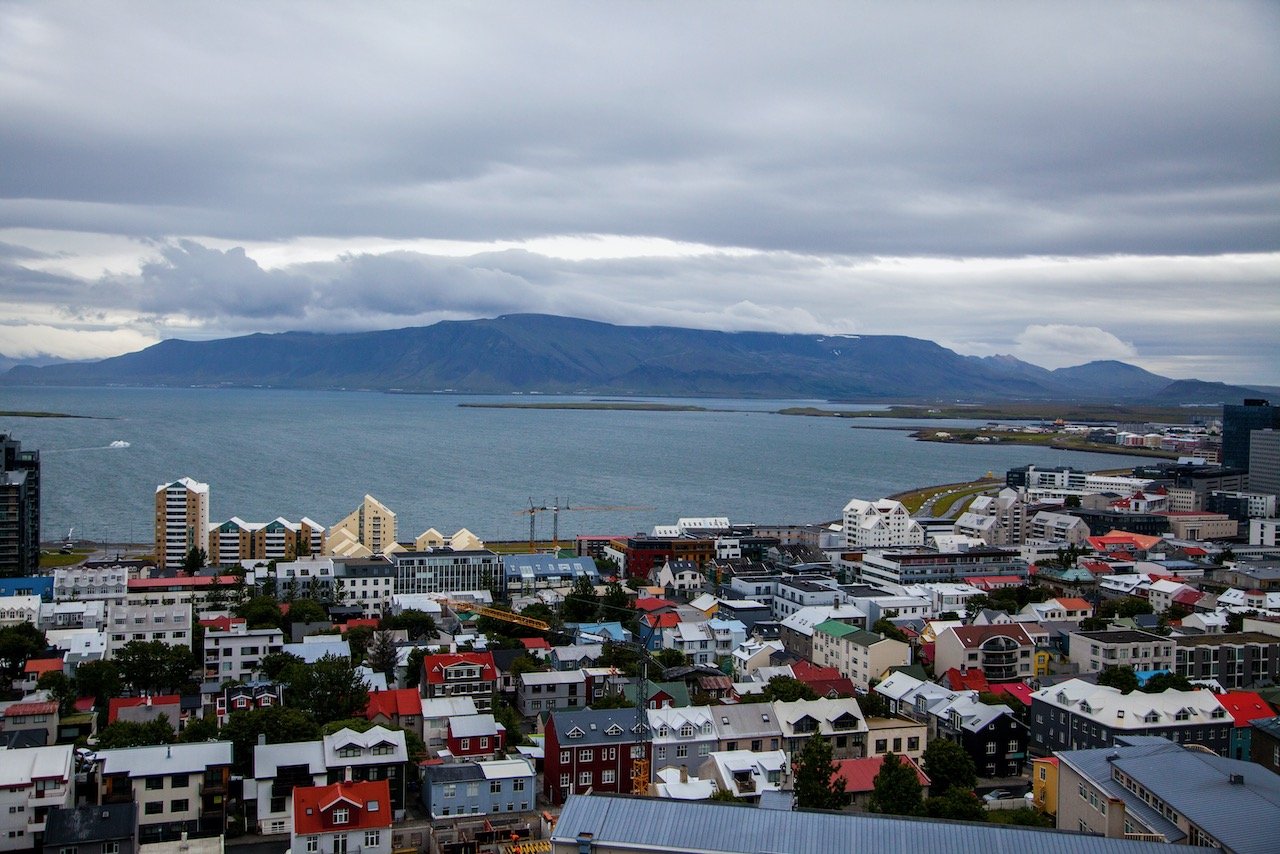   View from Hallgrímskirkja, Reykjavik, Iceland (ISO 800, 35 mm,  f /4, 1/5000 s)  