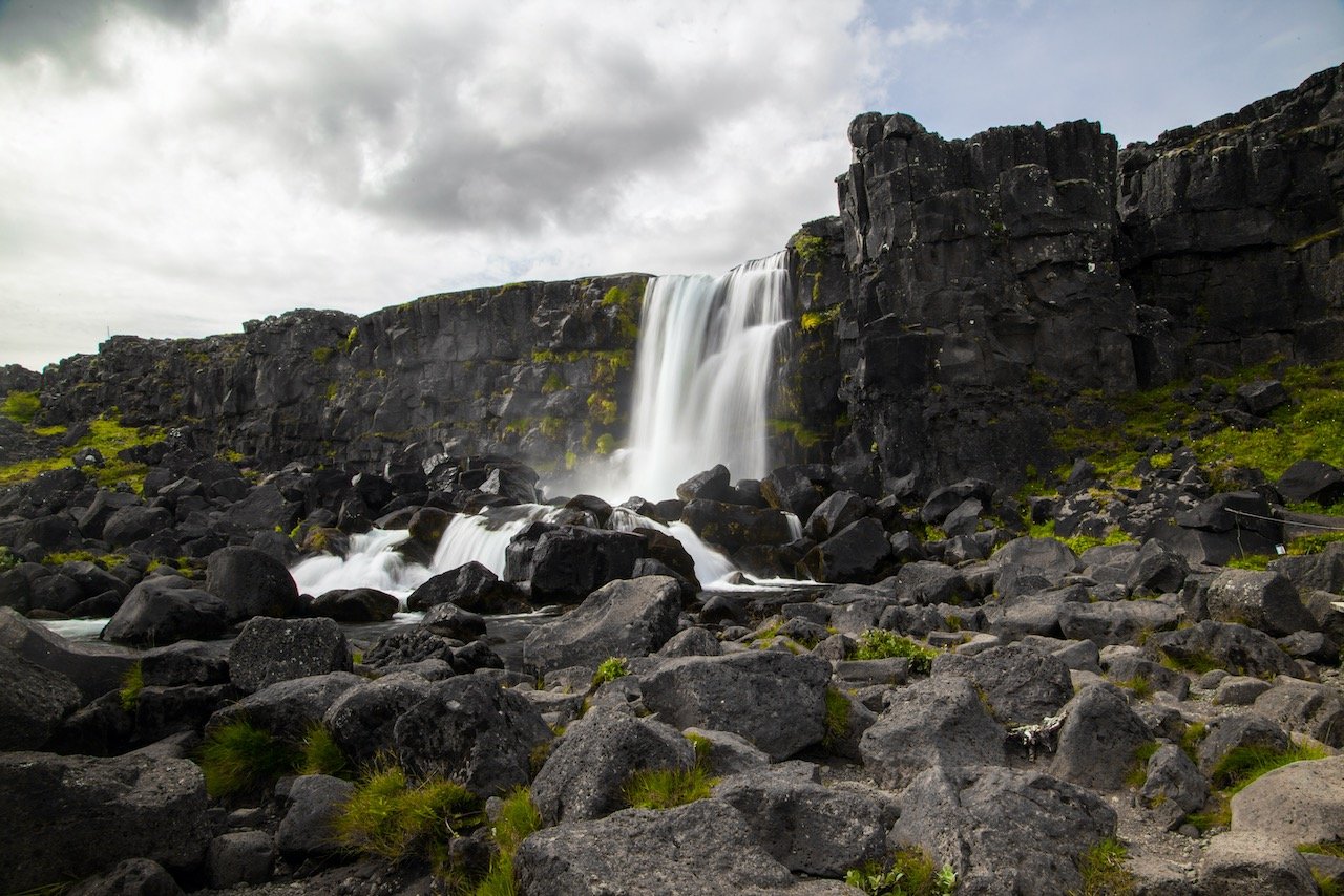   Öxarárfoss Waterfall, Iceland (ISO 100, 24 mm,  f /22, 1/4 s)  