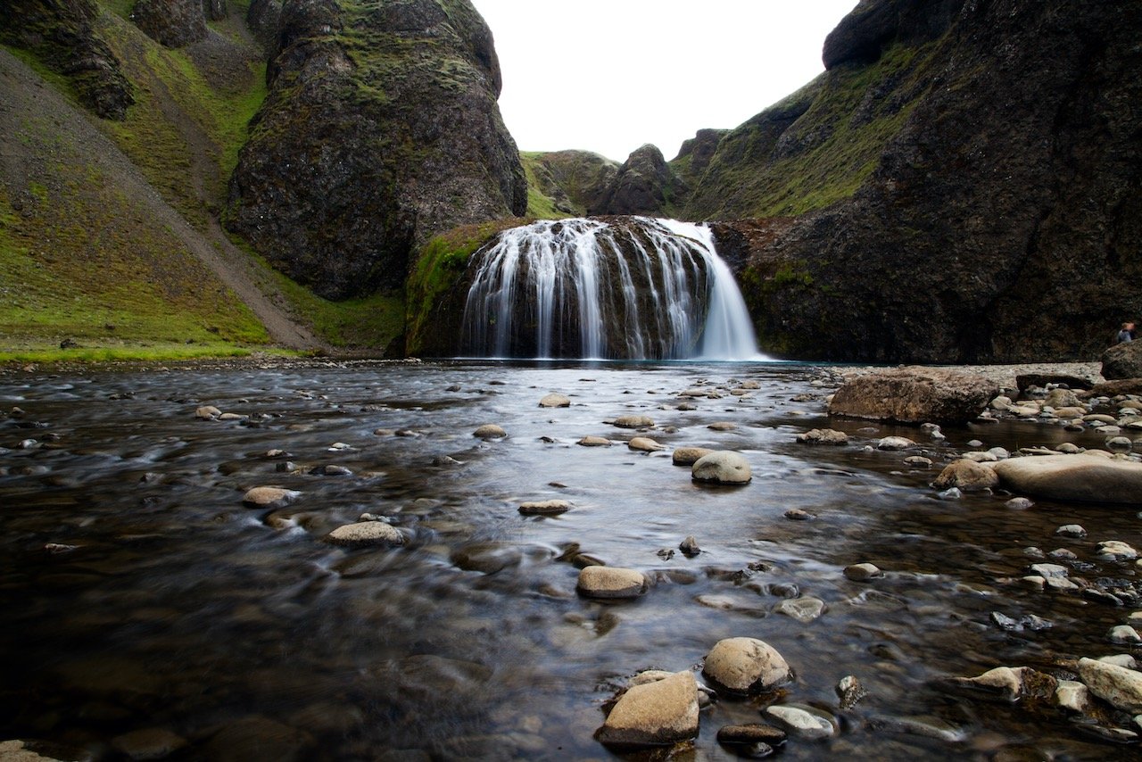   Stjórnarfoss Waterfall, South Coast, Iceland (ISO 100, 24 mm,  f /22, 1.0 s)  