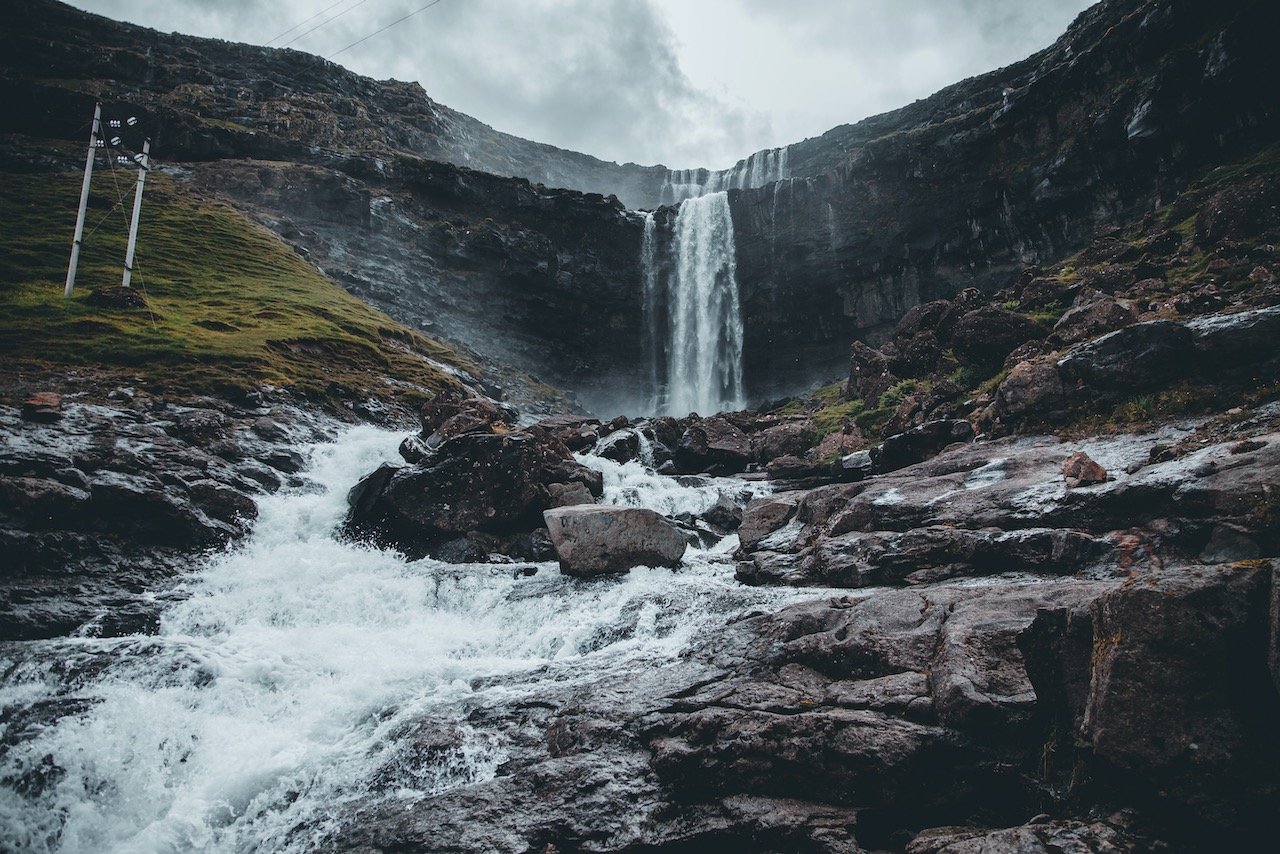  Fossá Waterfall, Streymoy, Faroe Islands (ISO 100, 24 mm,  f /4, 1/500 s)  