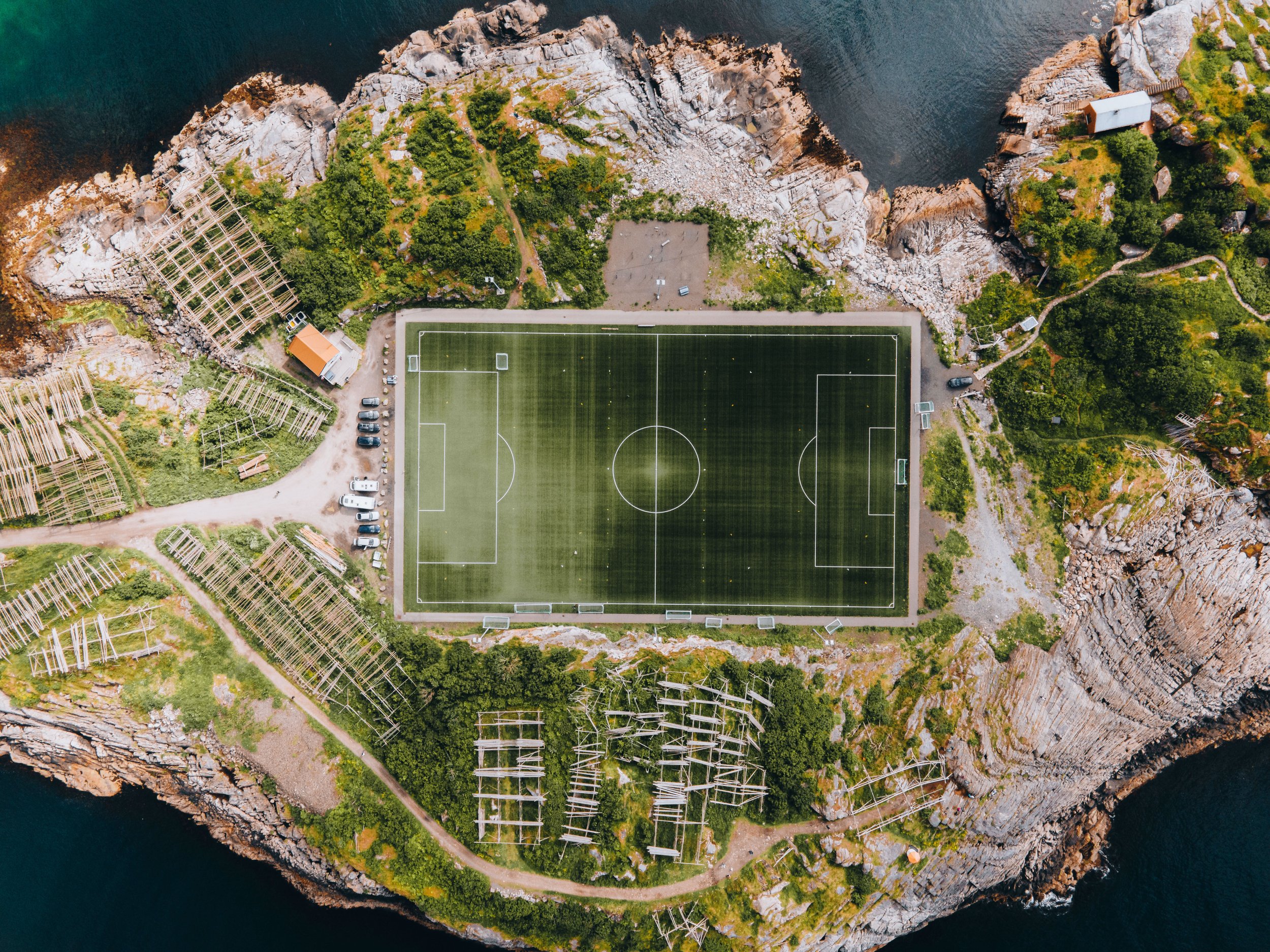 Henningsvaer Football Field in Lofoten, Norway