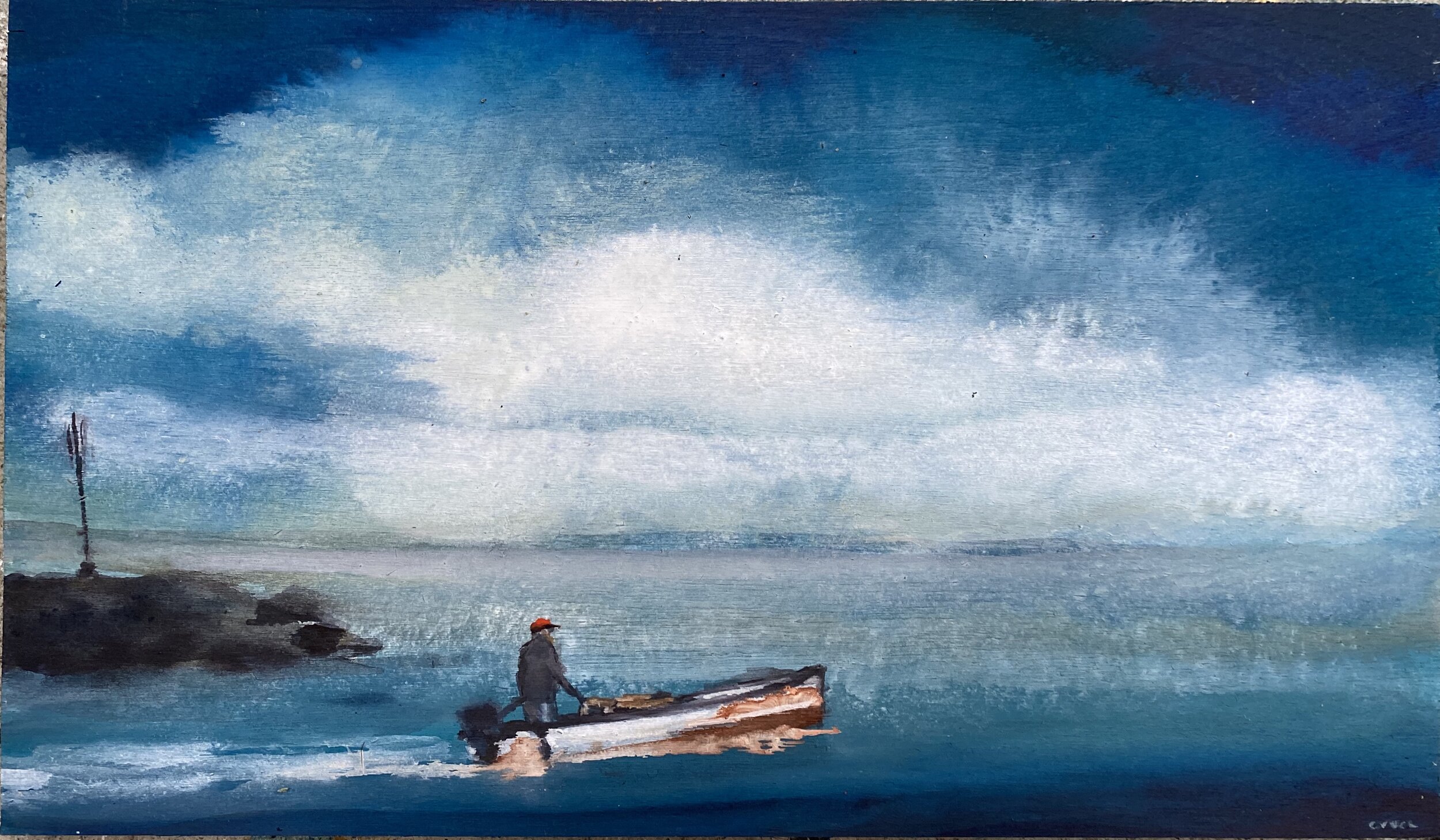 Chris Murphy headed out in a skiff