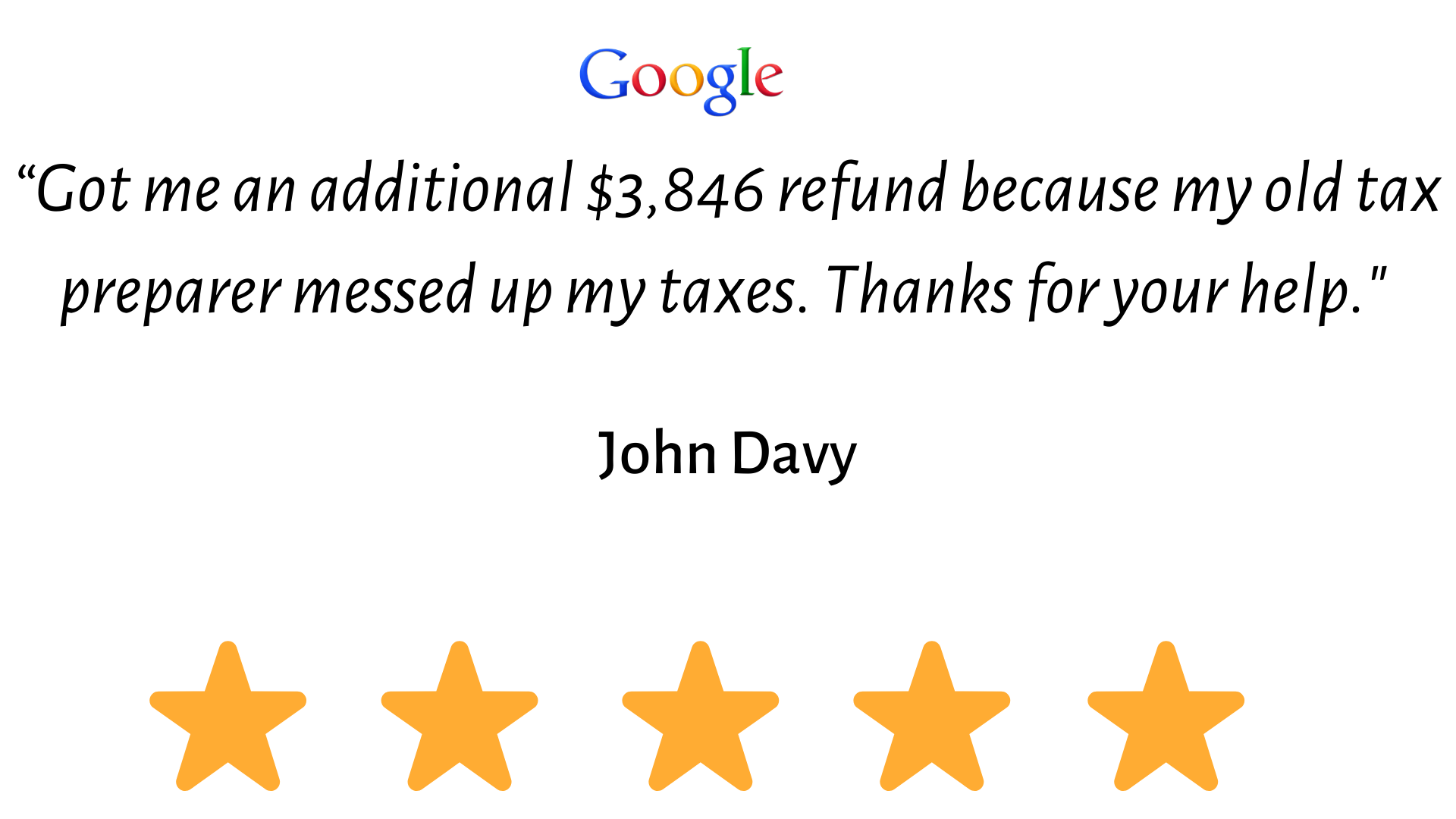 “My only regret is that I did not call Mr. Fox sooner about my IRS problems. His advice saved my company. We settled an $83,000 tax debt for $2,437. Thanks for doing EXACTLY what you said!” Eric, General Contra (9).png