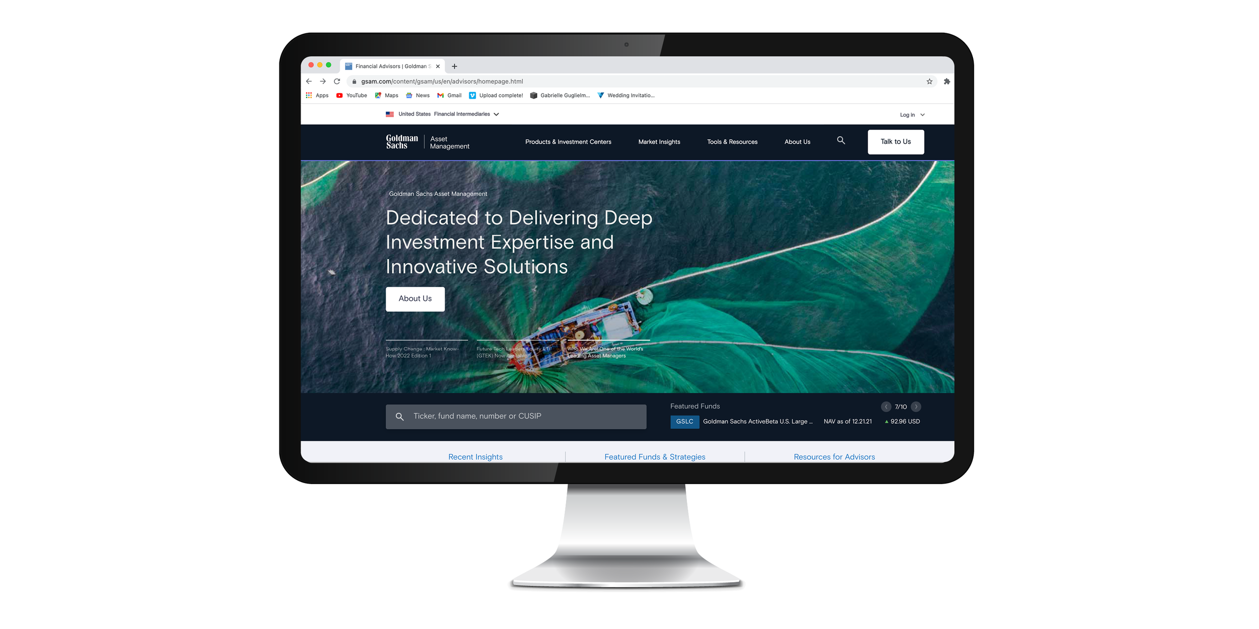   Gsam.com landing page  
