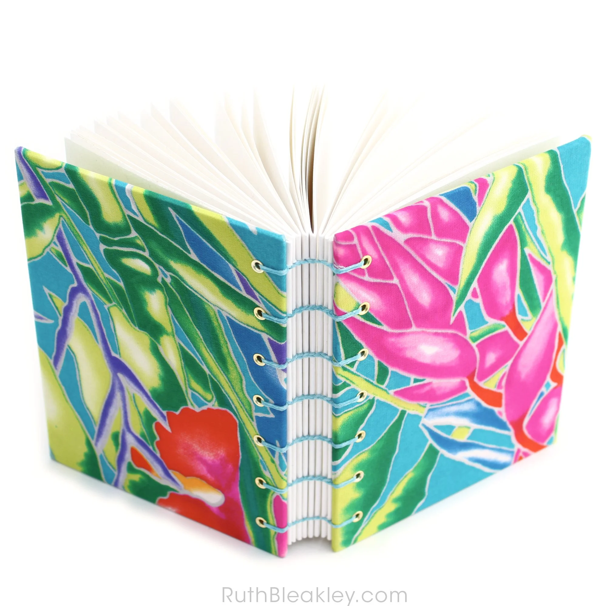 Tropical Flower Silk Journal Handmade by Ruth Bleakley 12-23 3.JPG
