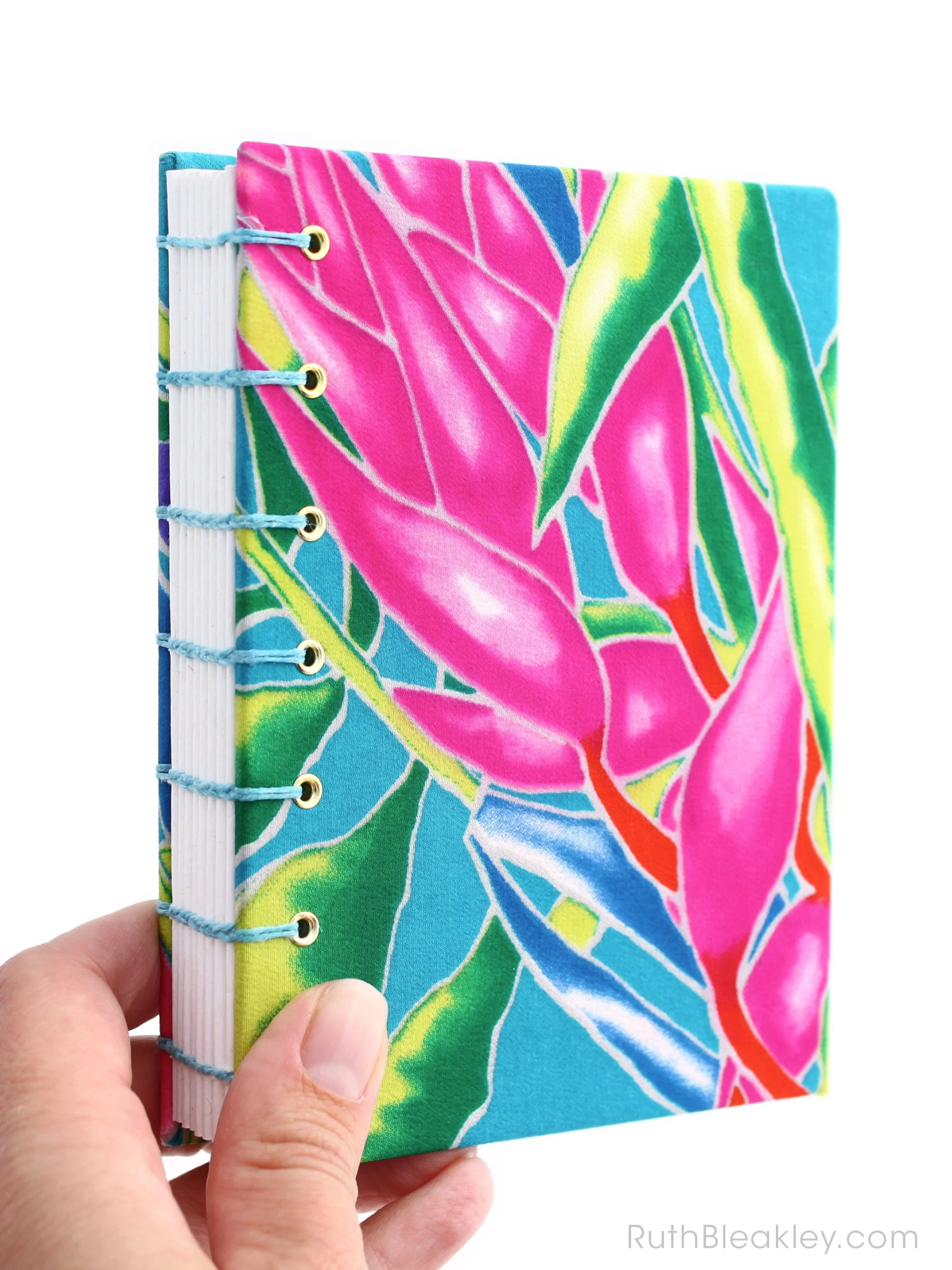 Tropical Flower Silk Journal Handmade by Ruth Bleakley 12-23 2.JPG