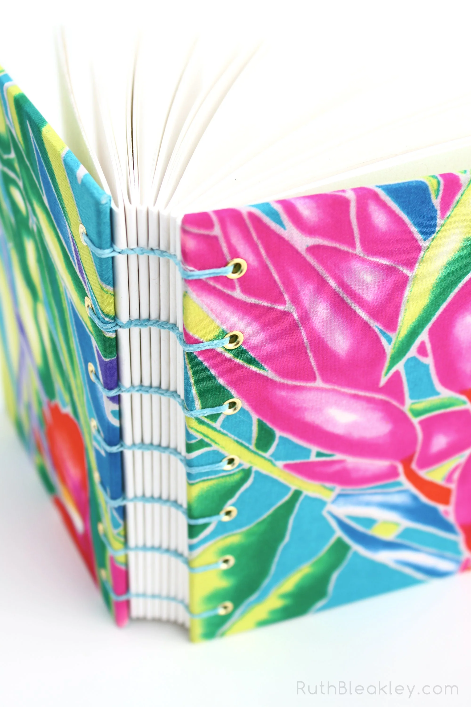 Tropical Flower Silk Journal Handmade by Ruth Bleakley 12-23 4.JPG