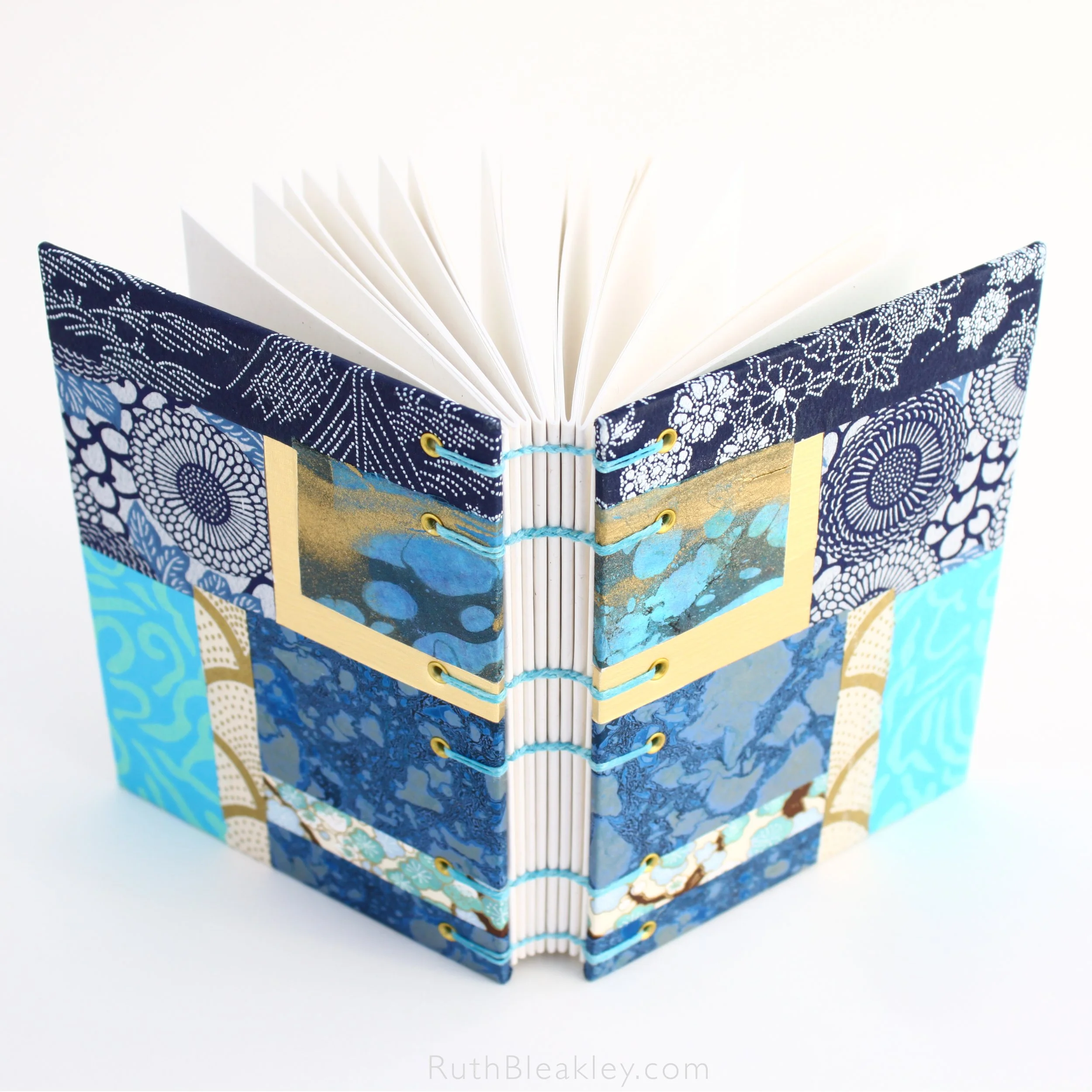 Gold and Blue Patchwork Journal