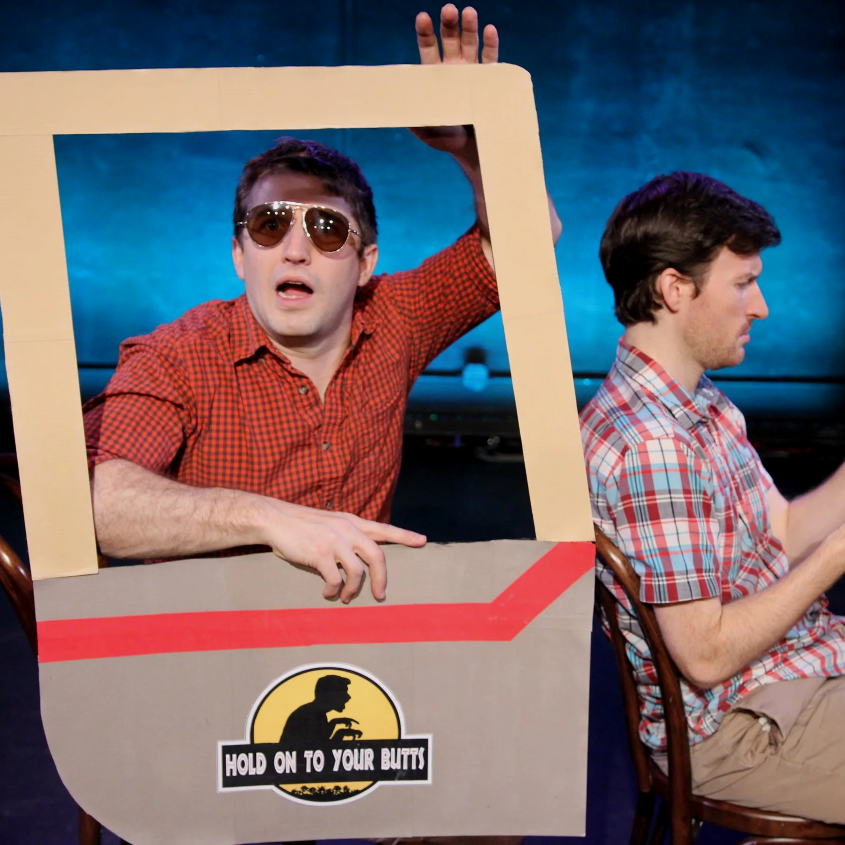 Nick Abeel and Kyle Schaefer perform in Hold On To Your Butts, photo by Jacob Hiss