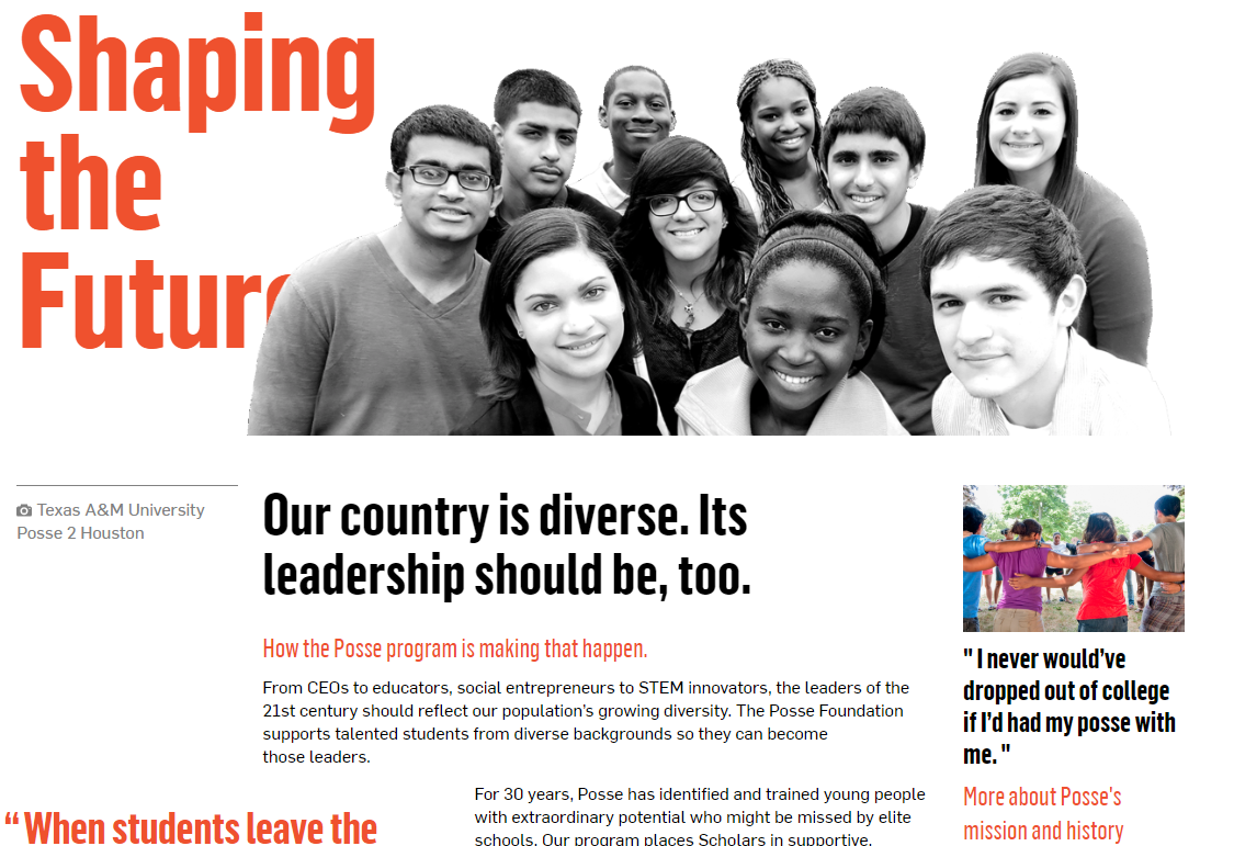 Posse website writing, example #1