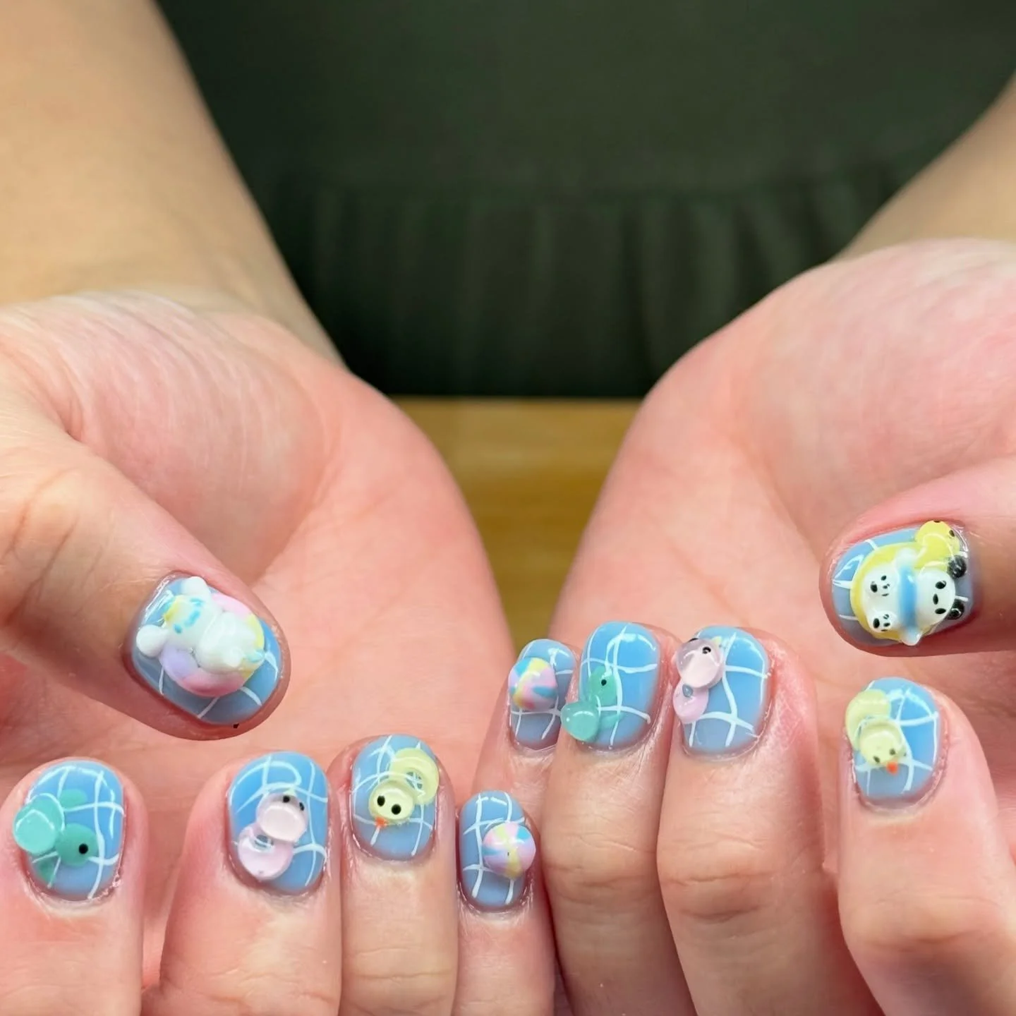 Gel nail design💙🩵
How to make an appointment. 
1. Please visit website @ www.kaysamazingnails.com
2. Click appointment 
  OR
  Visit
https://app.acuityscheduling.com/schedule.php?owner=18587191
3.  Choose service and technician