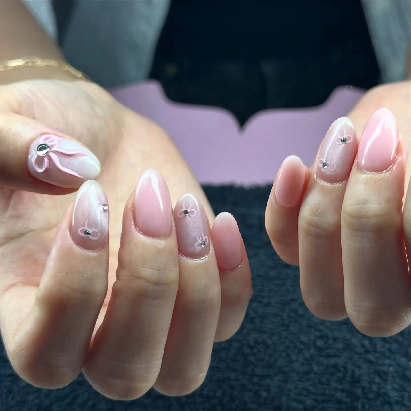 Sweet pink vibes with 3D ribbon glam 🎀✨ 
Crystal details that shine bright 💎💕
How to make an appointment. 
1. Please visit website @ www.kaysamazingnails.com
2. Click appointment 
  OR
  Visit
https://app.acuityscheduling.com/schedu