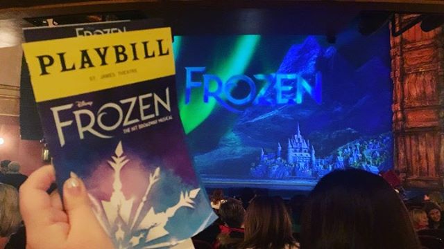 The cold never bothered me anyway... just kidding grab me a hot chocolate. #frozenmusical #broadway