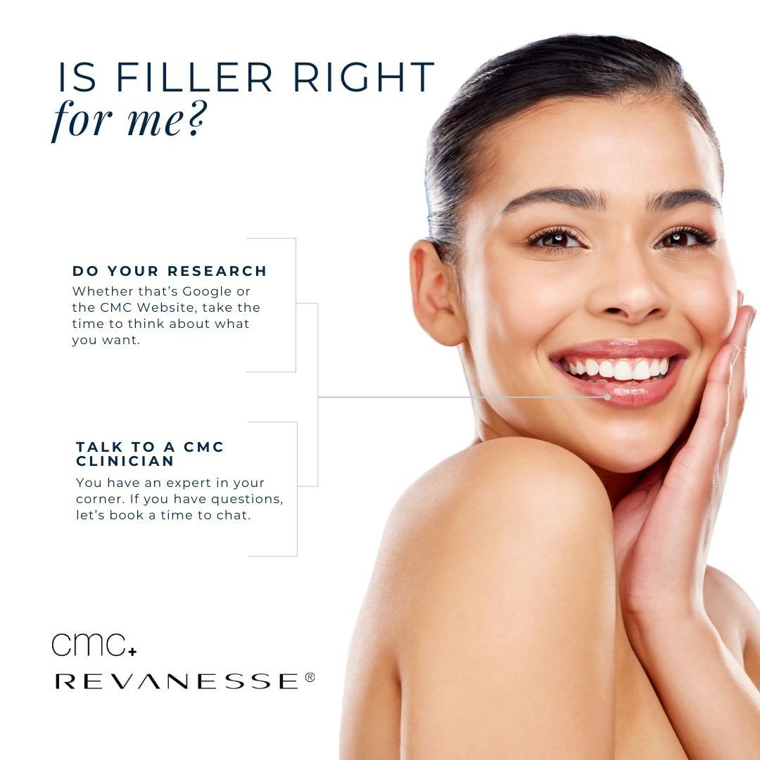 Is filler right for me?⁠
⁠
Lip fillers are a non-surgical treatment used to smooth away lines, restore natural contours, and enhance lips for a smooth, natural, and refreshed appearance.⁠
⁠
Here at CMC+, we use Revanesse&reg; as our injectable line b