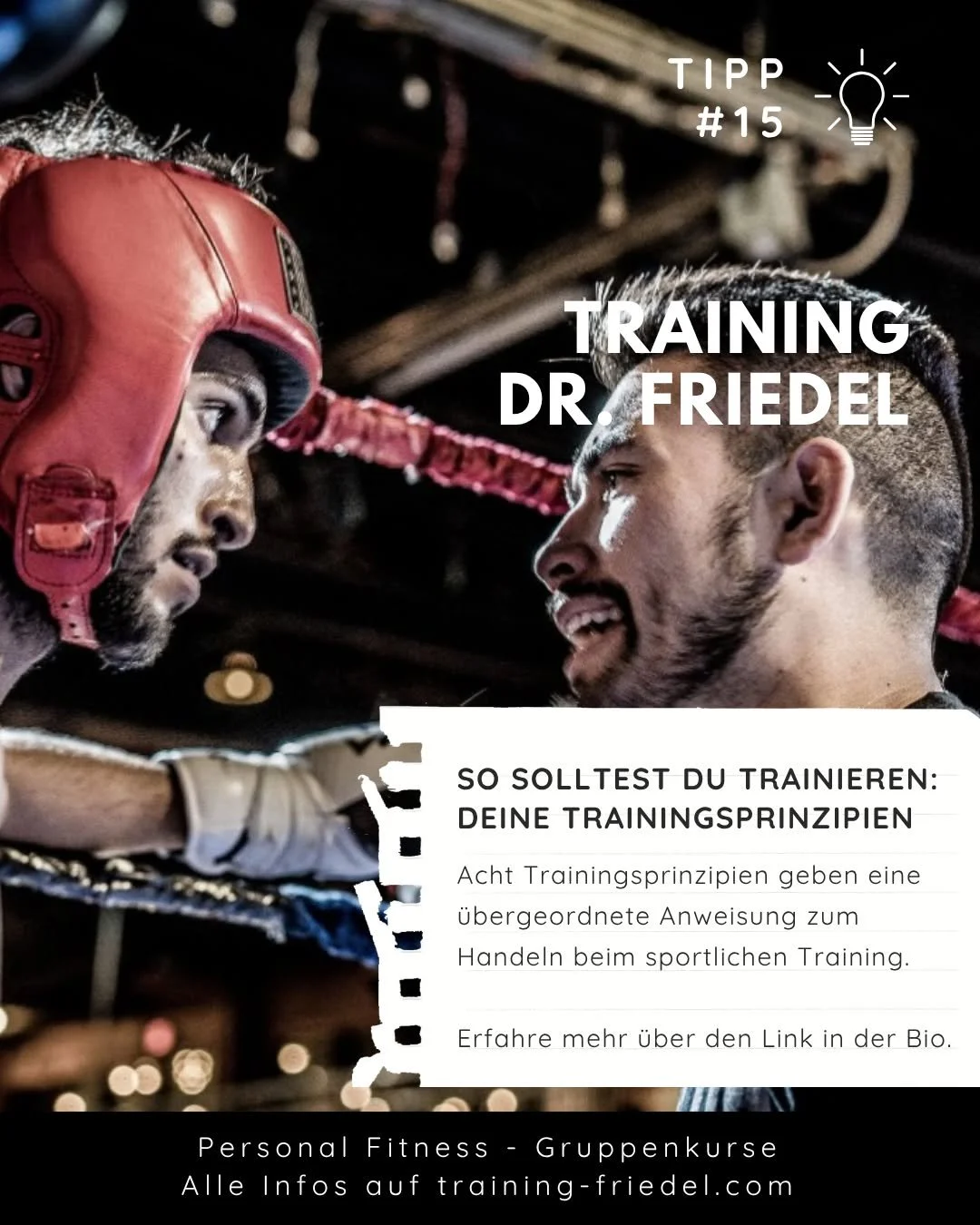 Die verschiedenen Trainingsprinzipien lauten wie folgt: 

1. Prinzip des trainingswirksamen Reizes
2. Prinzip der optimalen Gestaltung von Belastung und Erholung
3. Prinzip der progressiven Belastungssteigerung
4. Prinzip der Belastungsvariation
5. P